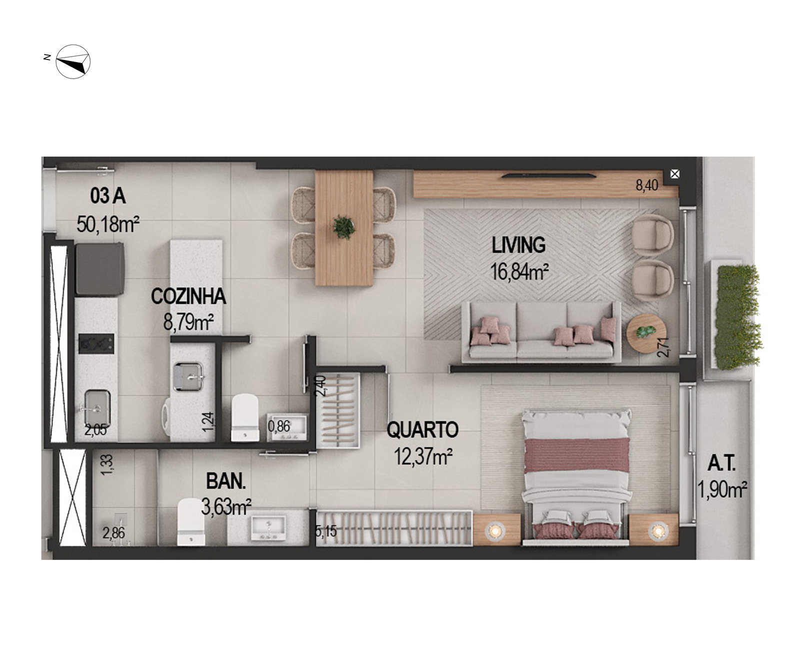 Planta 03 A, 50 m² do IT's