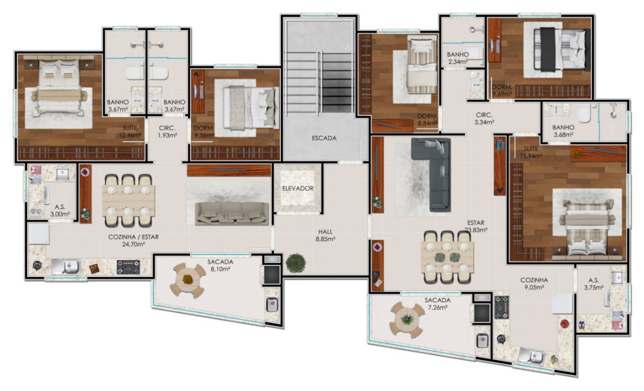 Planta 1 de Residencial Da Vinci