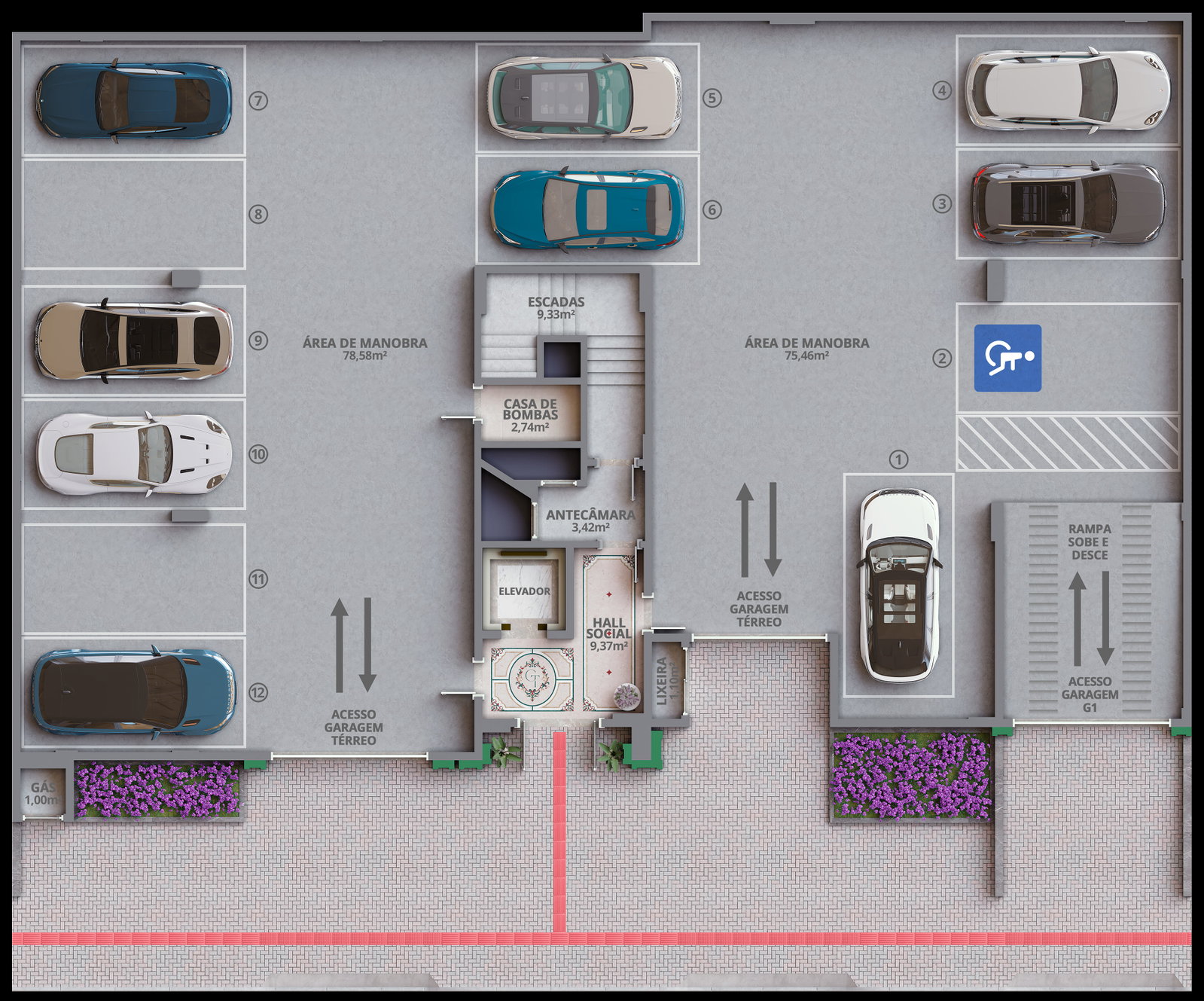Planta Garagem · Térreo do Grand Trianon Residence