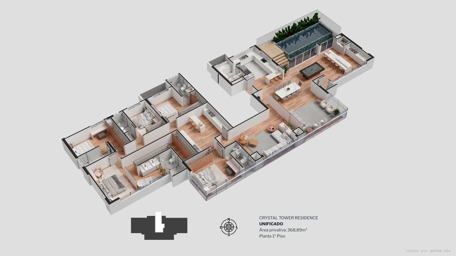Planta 16 de Diamond Crystal Tower