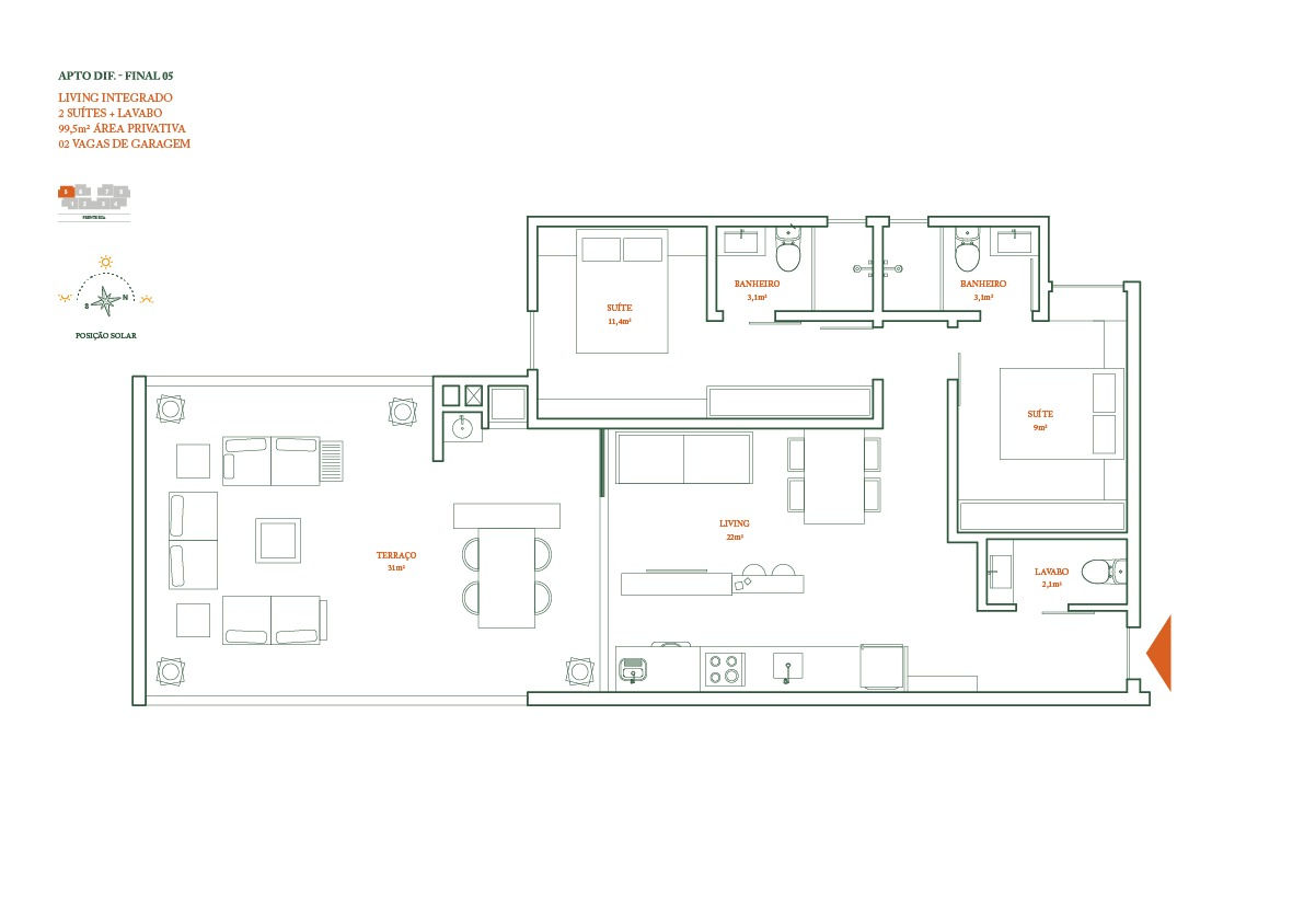 Planta 9 de Coral Way Residence