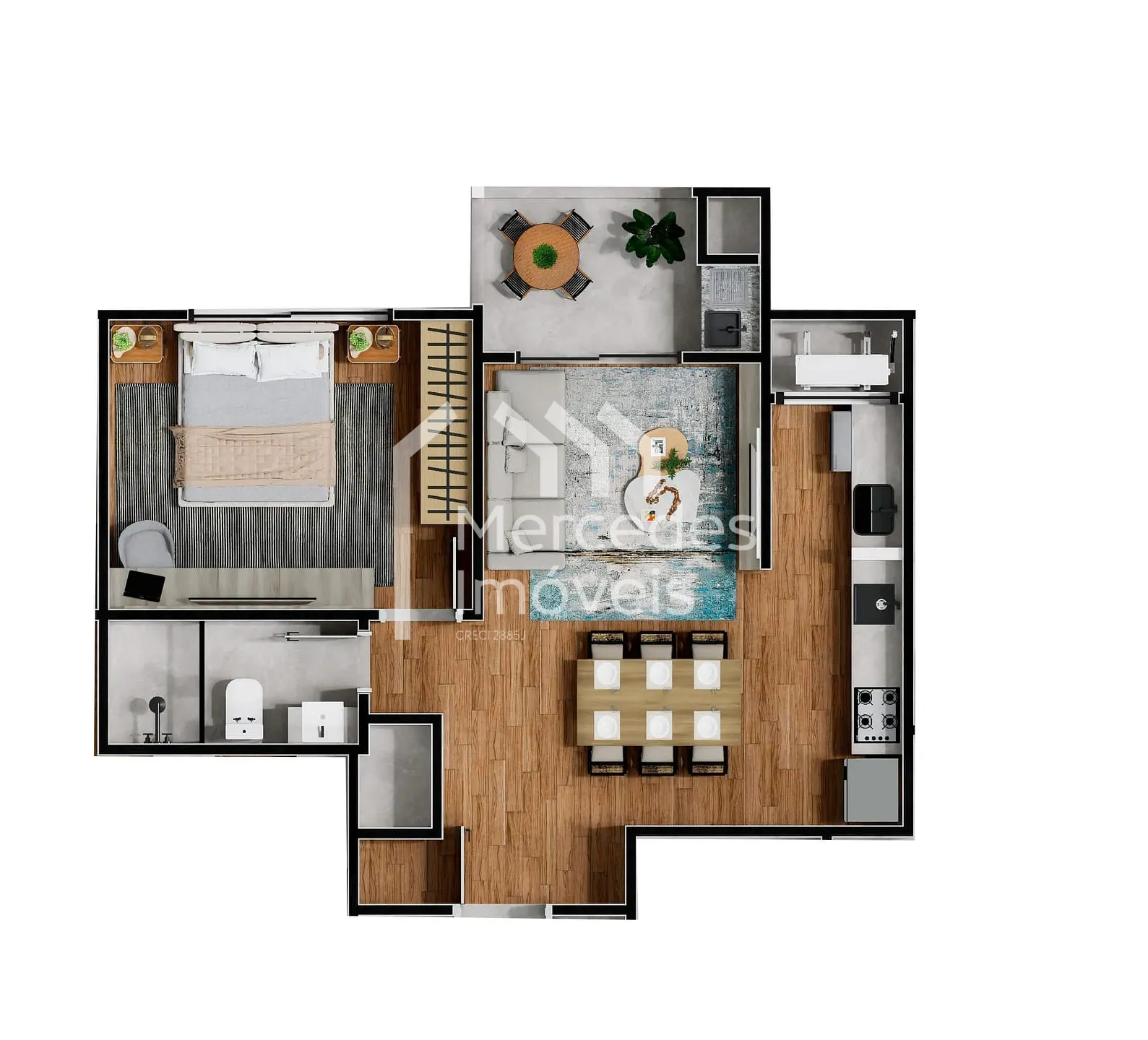 Planta 32 de Apartamento à venda 1 dormitório, Centro, Itajaí, SC