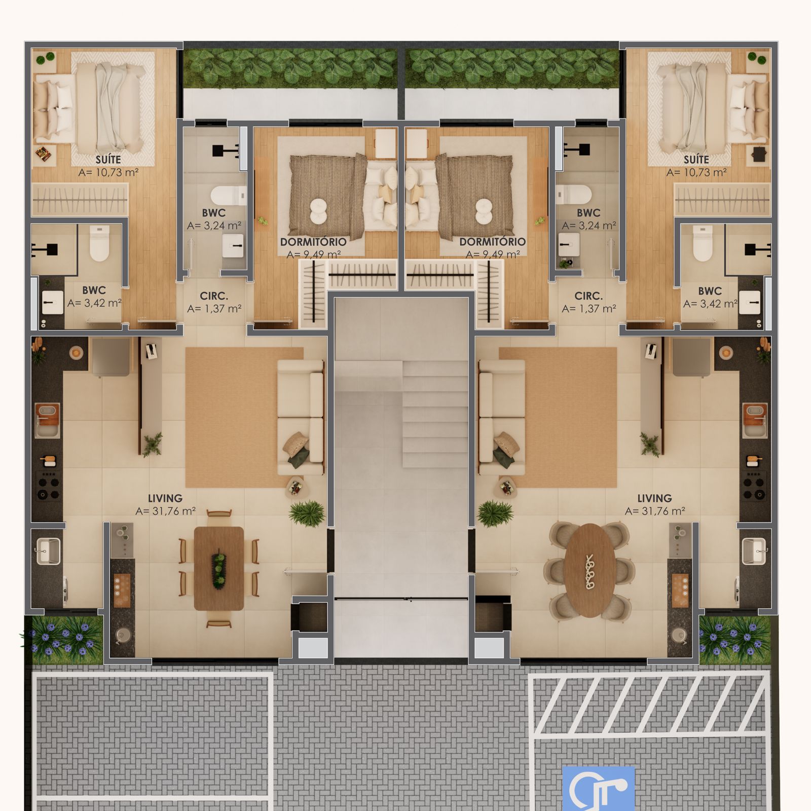 Planta 1 de Residencial Floratta