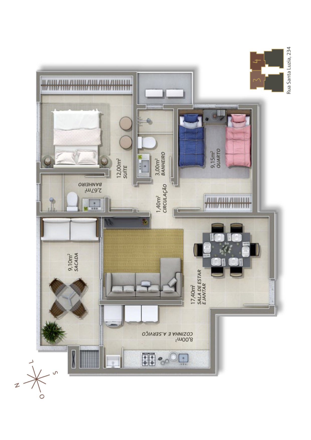 Planta 1 de Residencial Santa Maria