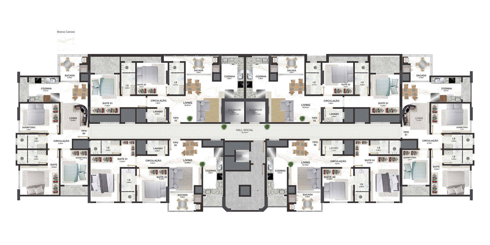 Planta 1 de Blanc Residence