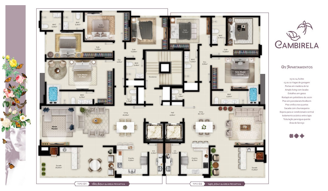 Planta 2 de Cambirela Residence