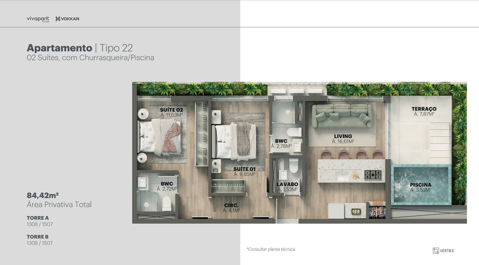 Planta 20 de Edifício Vértice