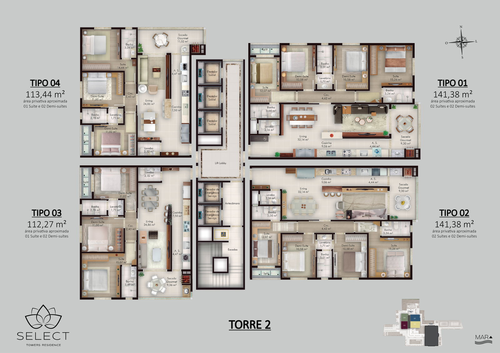 Planta 8 de Select Towers Residence