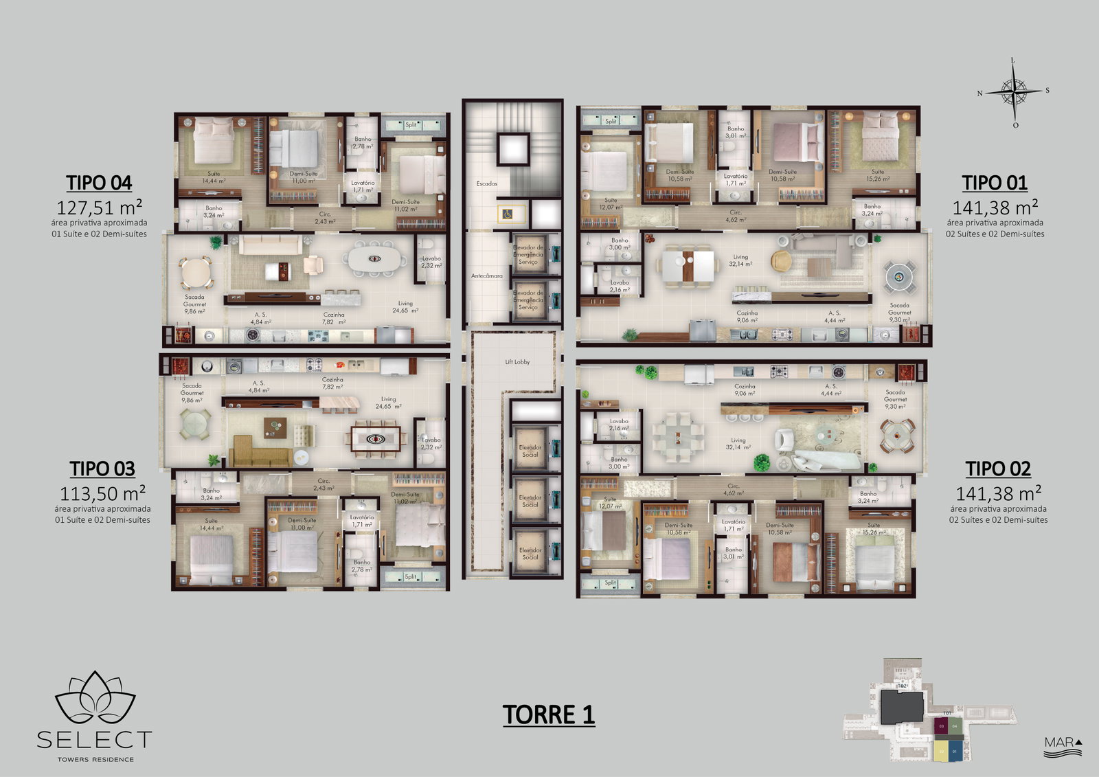 Planta 3 de Select Towers Residence