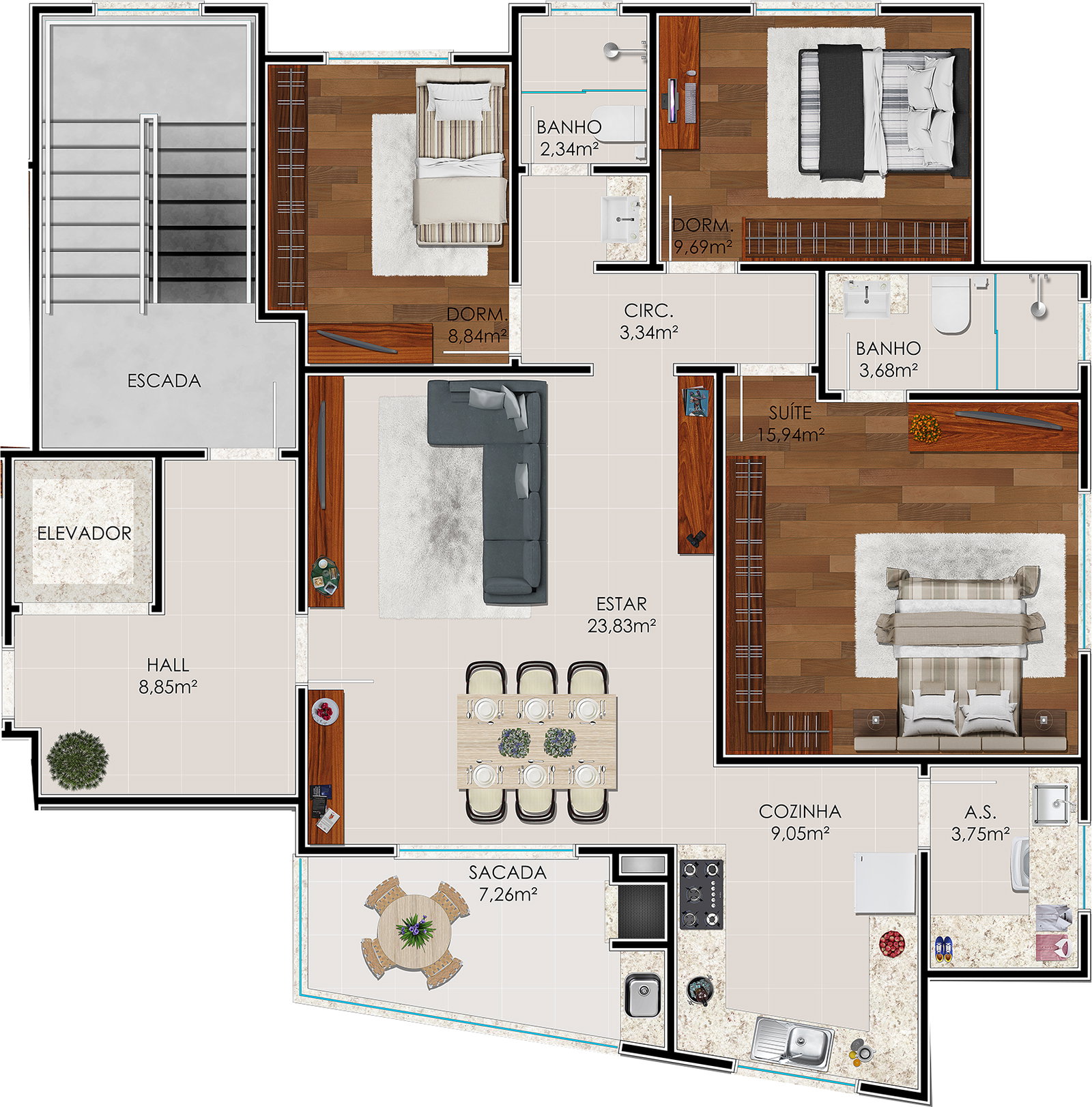 Planta 3 de Residencial Da Vinci