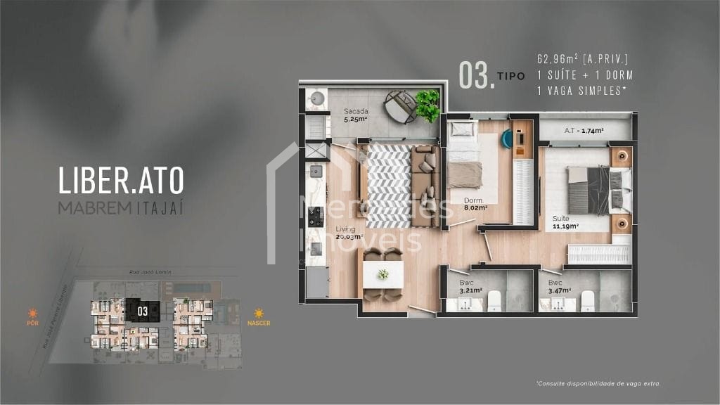 Foto 16 de Apartamento 1 suíte + 1 dorm à venda · São Judas, Itajaí · Liber.Ato