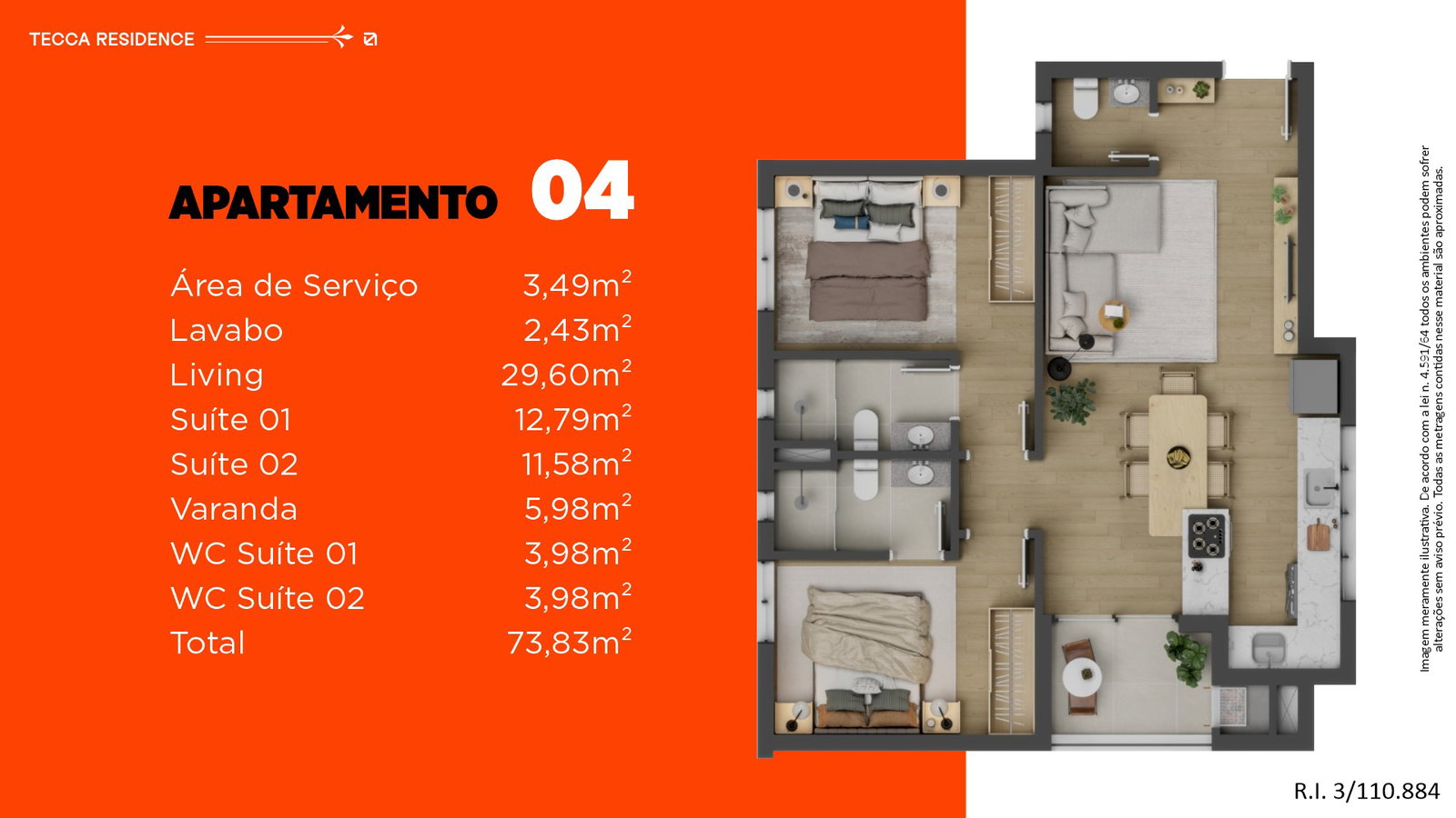 Planta 3 de Tecca Residence