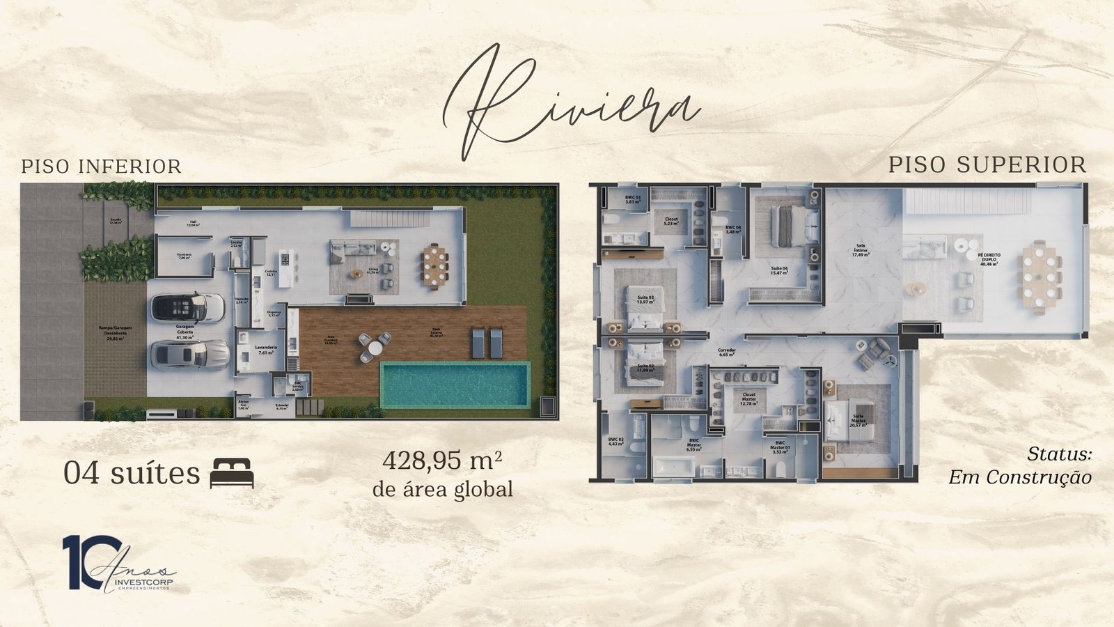 Planta Riviera, 4 suítes do Casas VivaPark