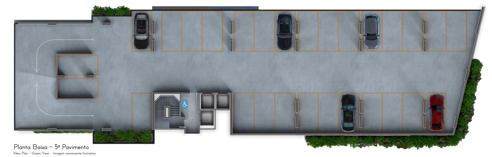 Planta Garagem · 3º Pavimento do Green View