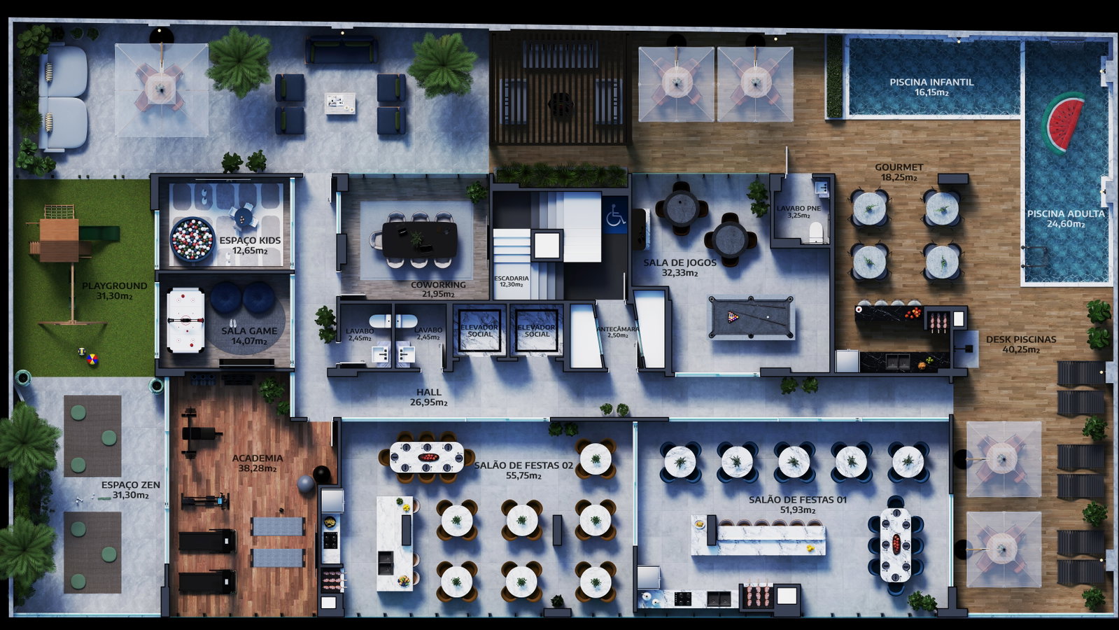 Planta Lazer do Lorenzo Gabriel Residence
