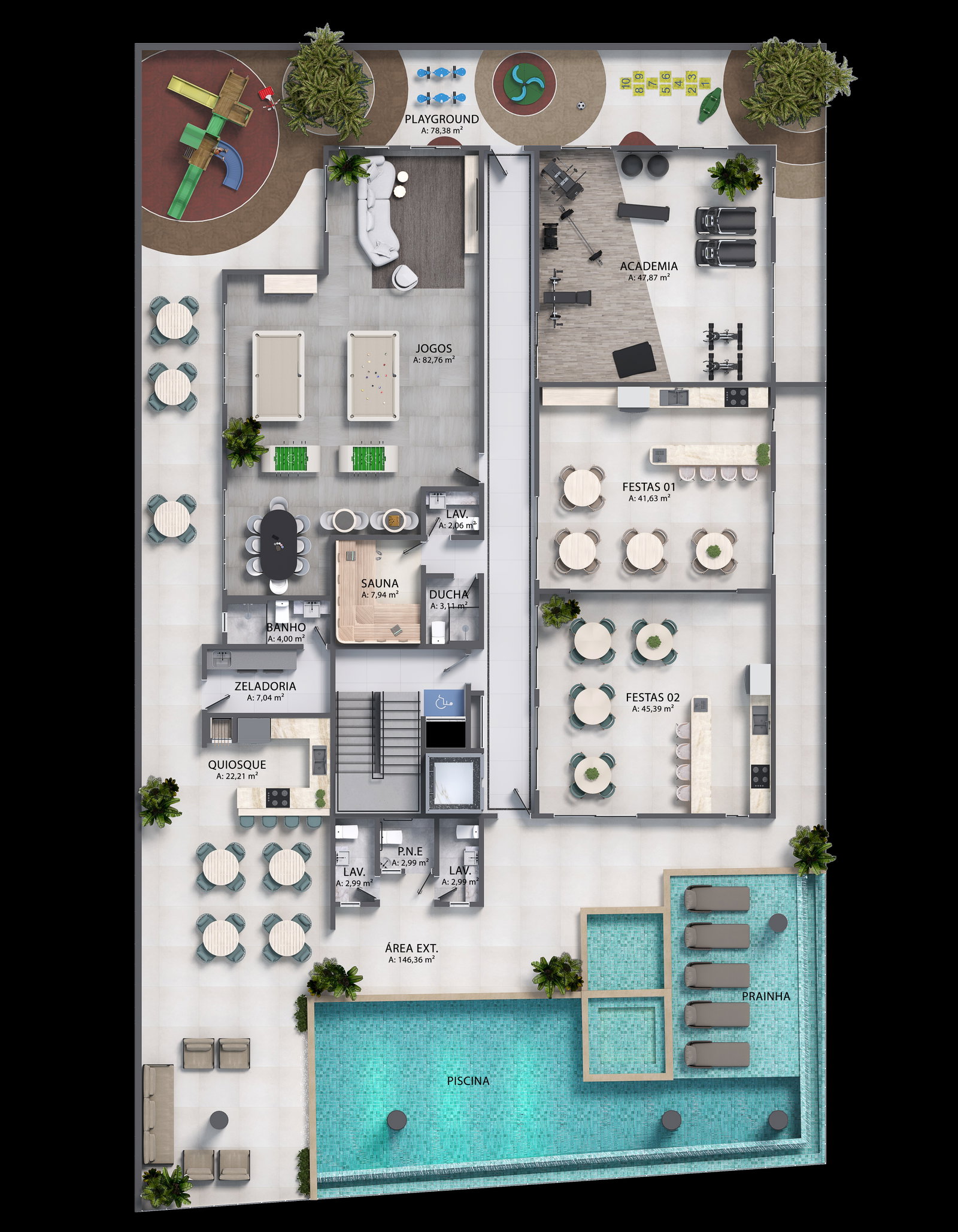 Planta Lazer do Kuara Residence