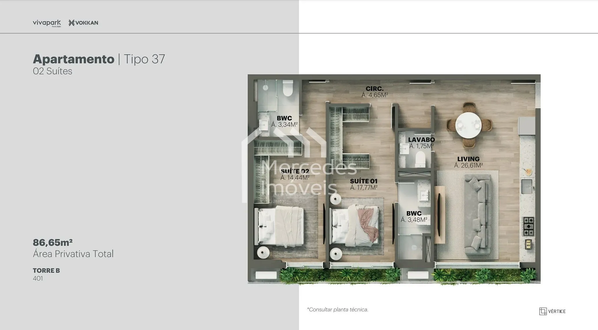 Planta 87 de Apartamento 1 suite + piscina privativa à venda, 100m² Viva Park, Porto Belo, SC