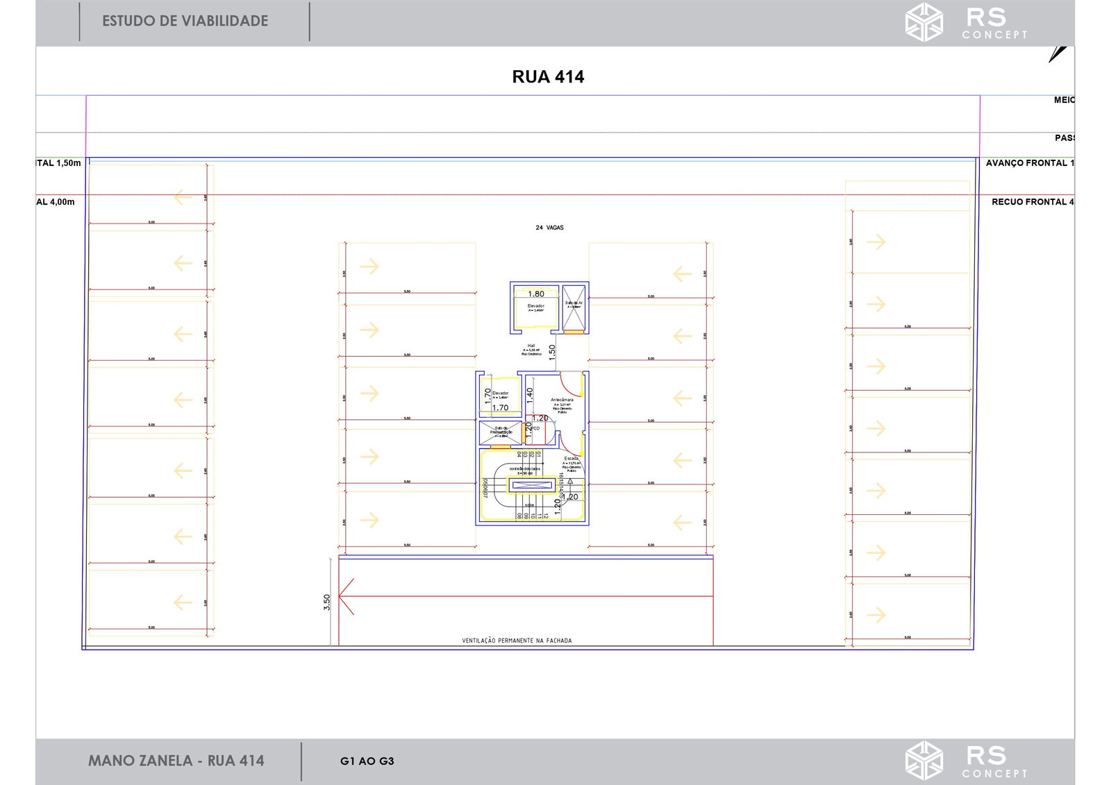 Planta Garagem · G1 ao G3 do Gran Sapphire Residence