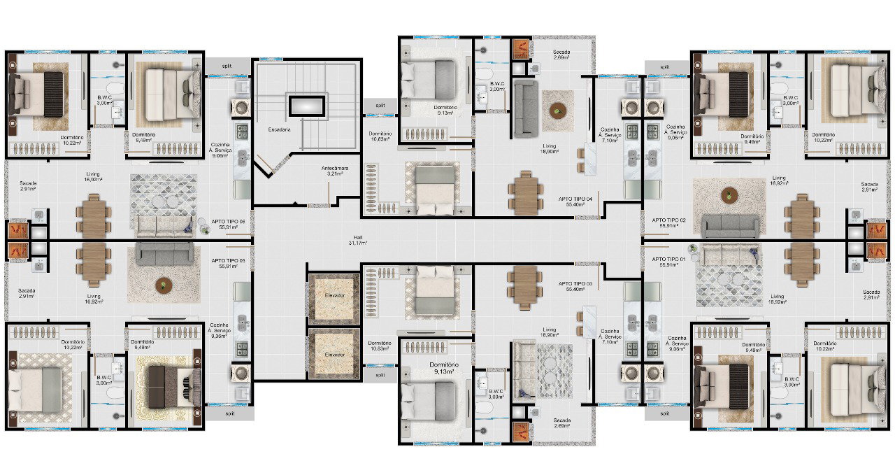 Planta 1 de Sol Nascente Residencial