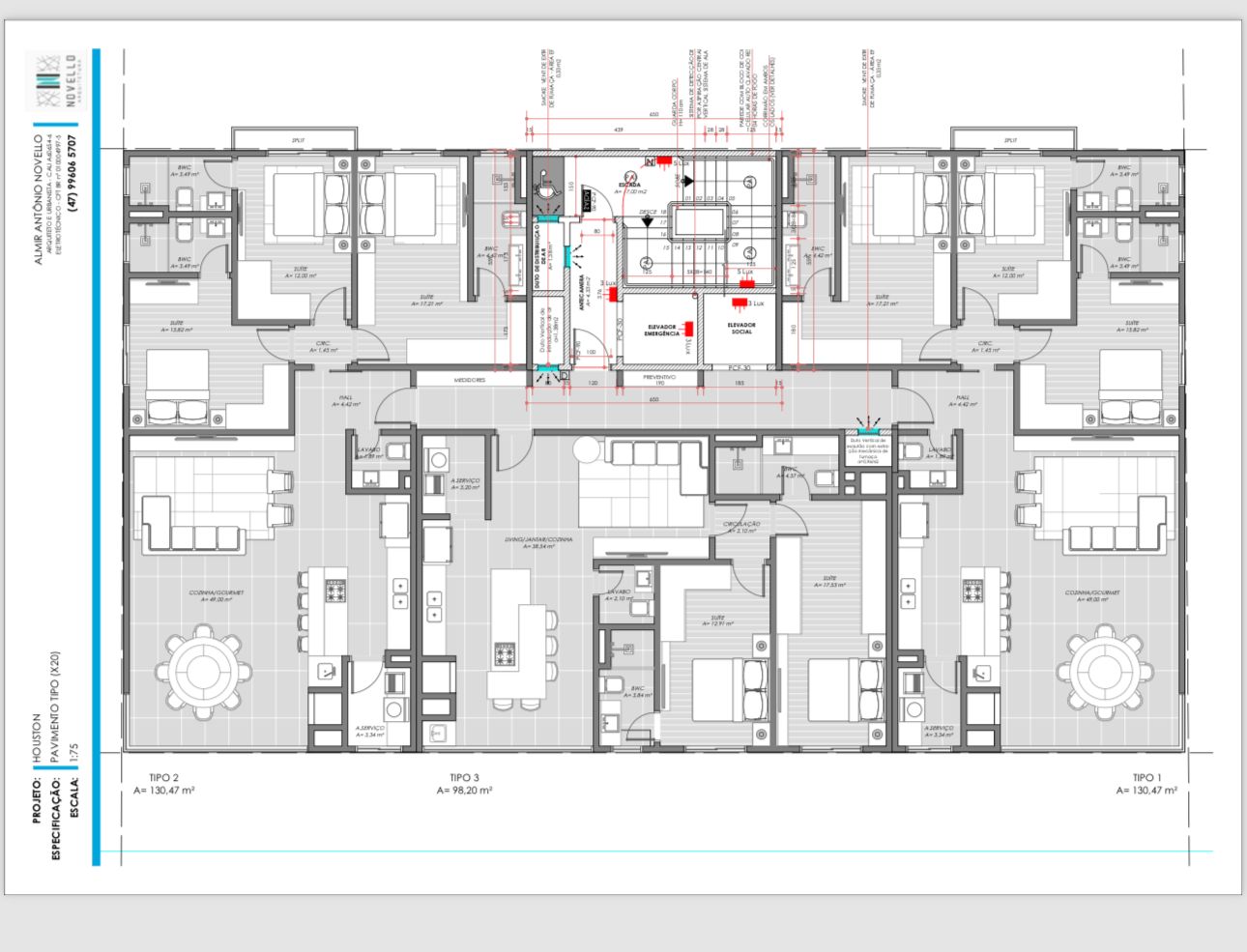 Planta Pavimento Tipo (tipo) do Houston House