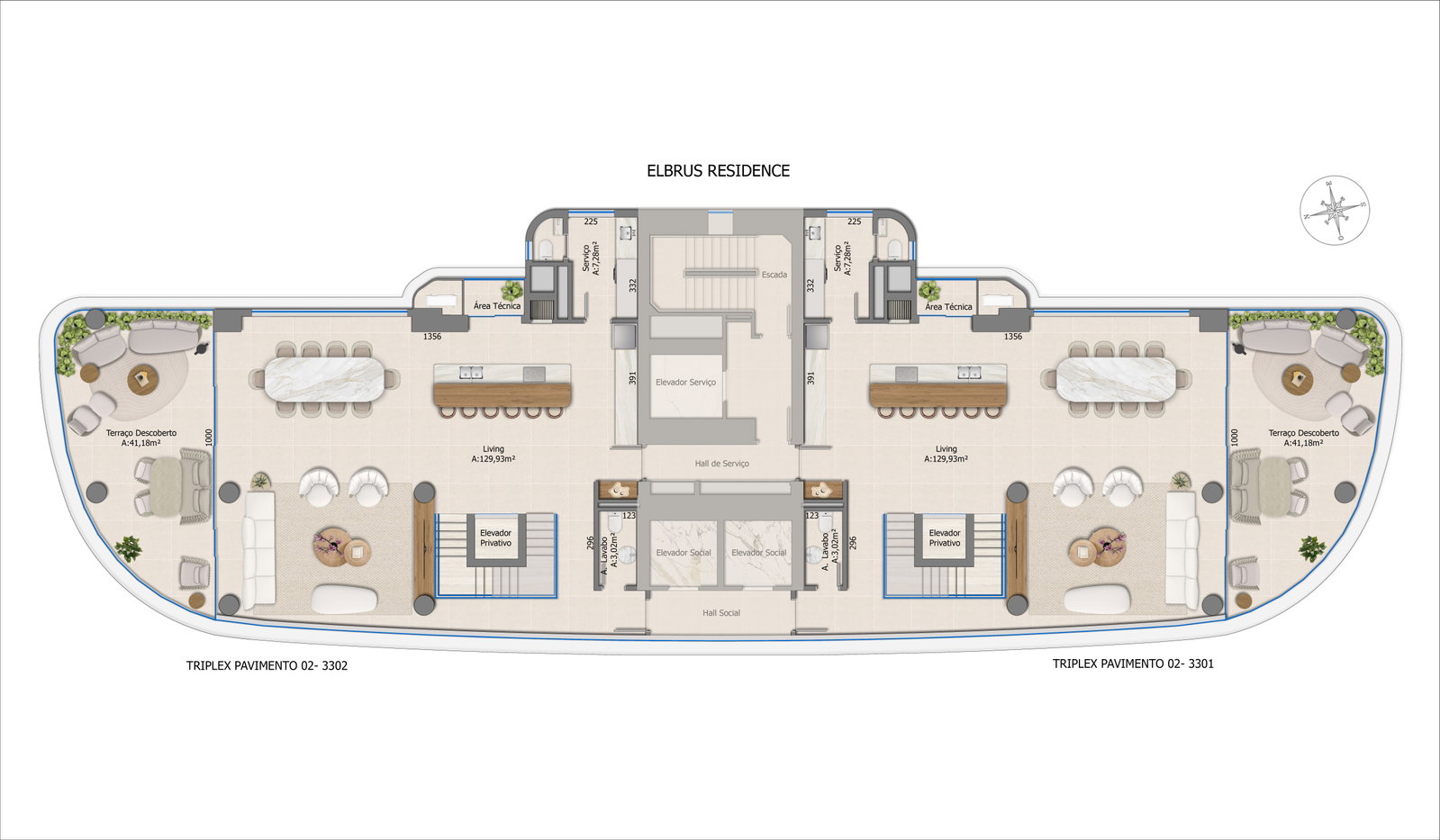 Planta Triplex Pavimento 02 do Elbrus