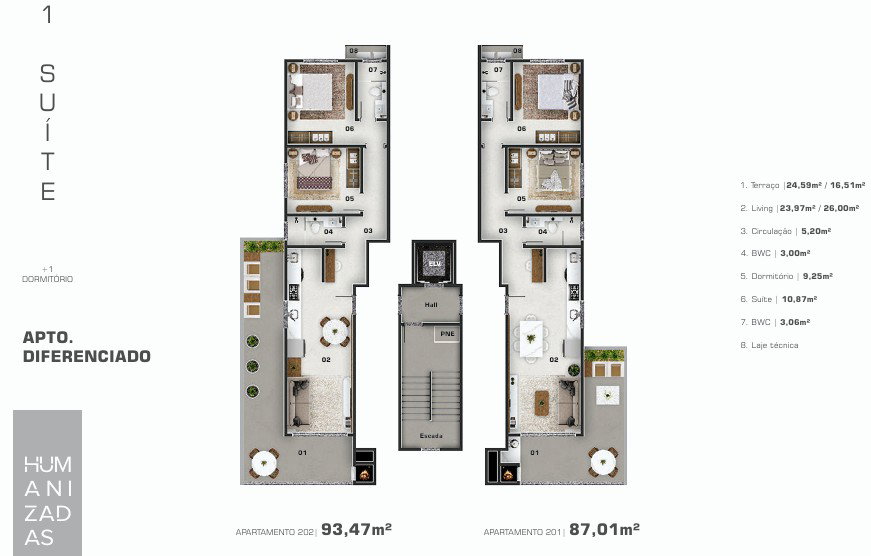 Planta 1 de Sirius Residence