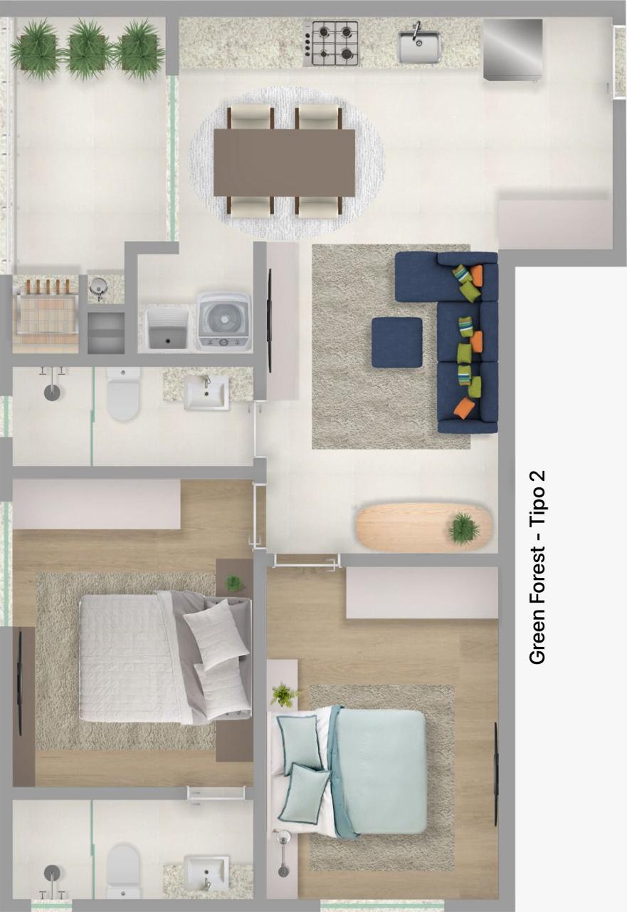 Planta 2 de Green Forest Residence