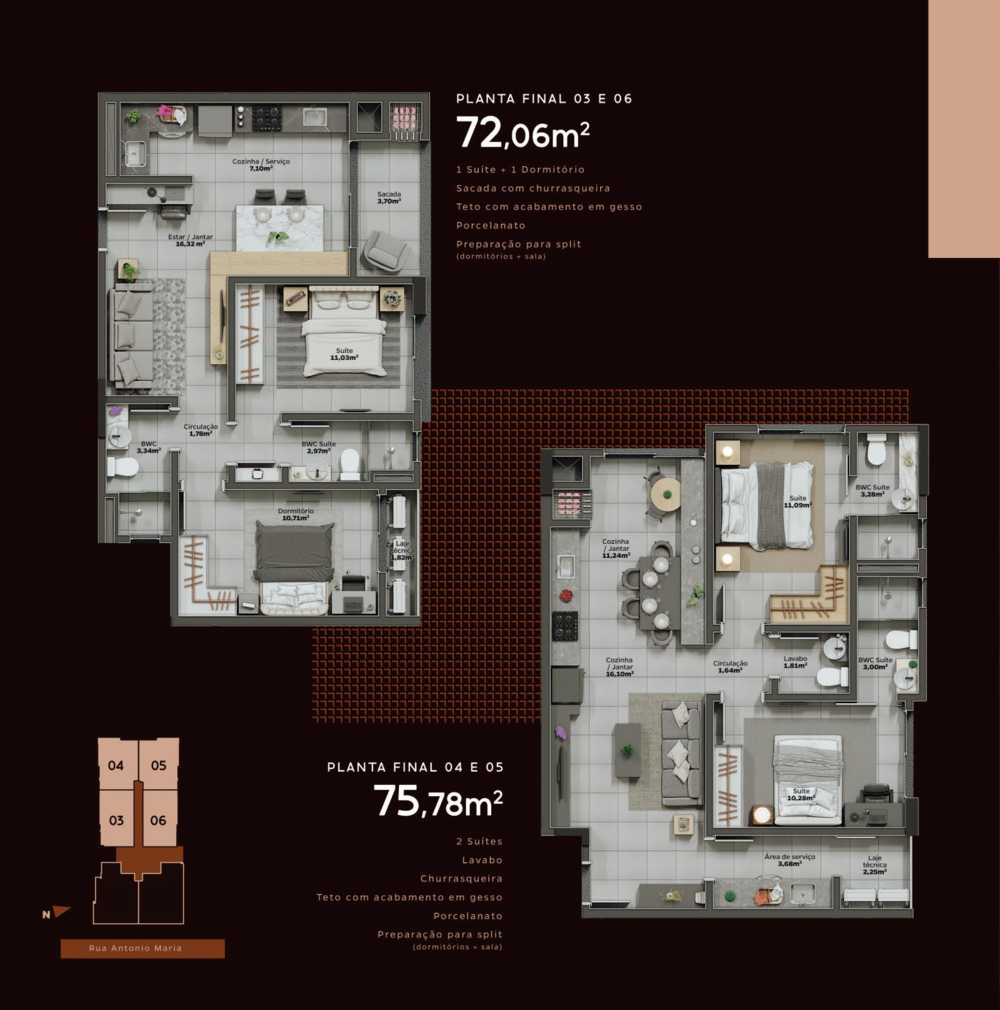 Planta 1 de Antônio Maria Residencial