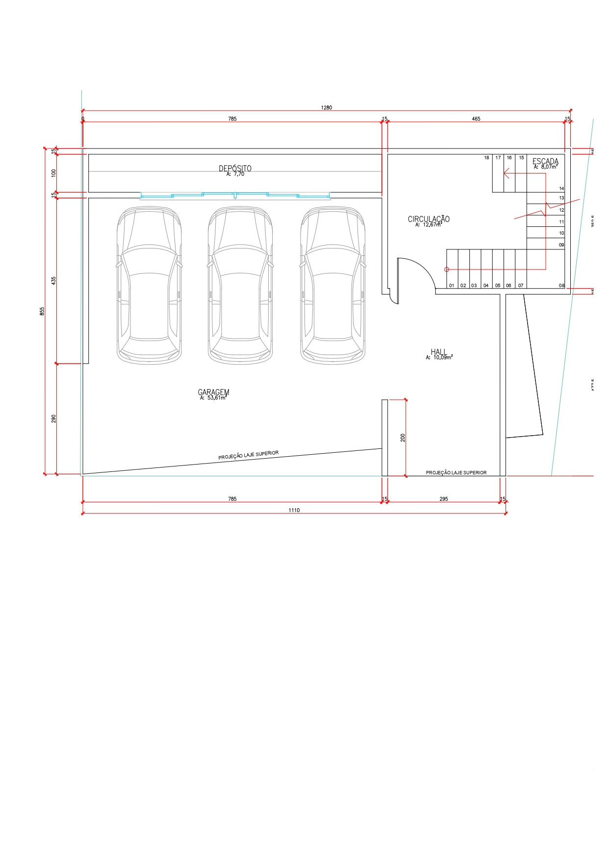 Planta Garagem do Green House Haras - Casa 164
