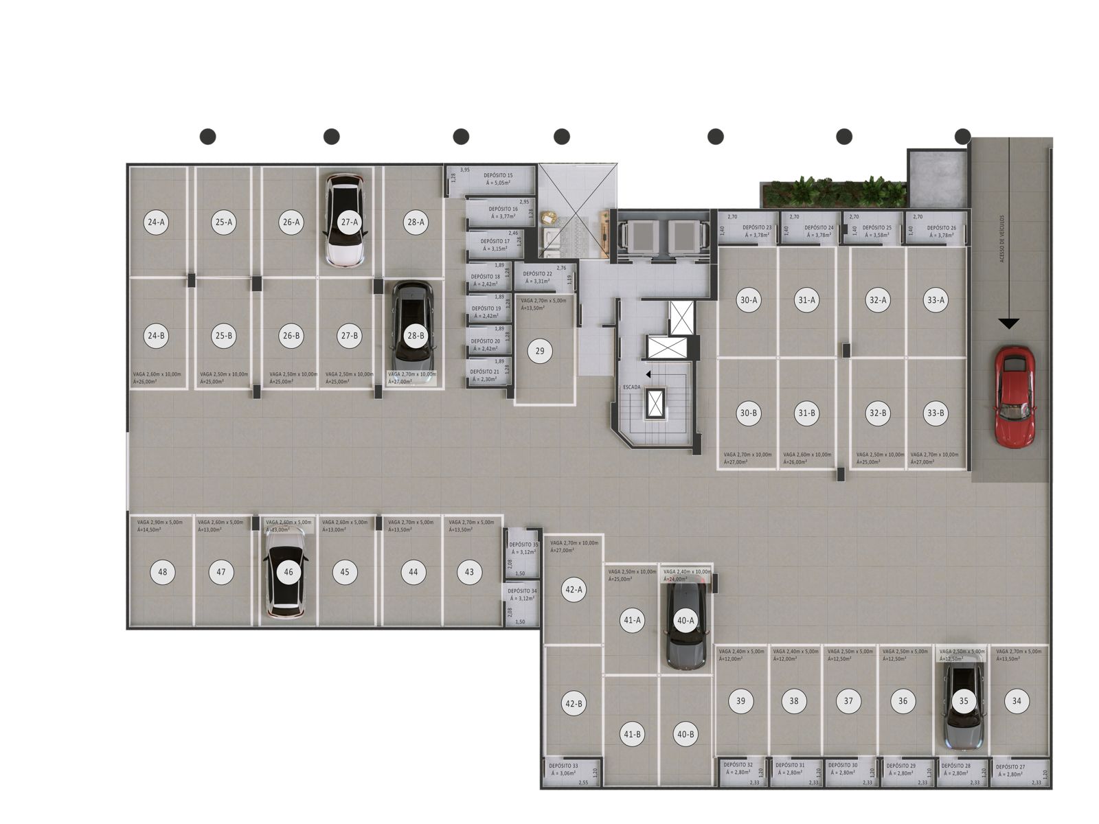 Planta Garagem (2 de 2) do Horizon Residence