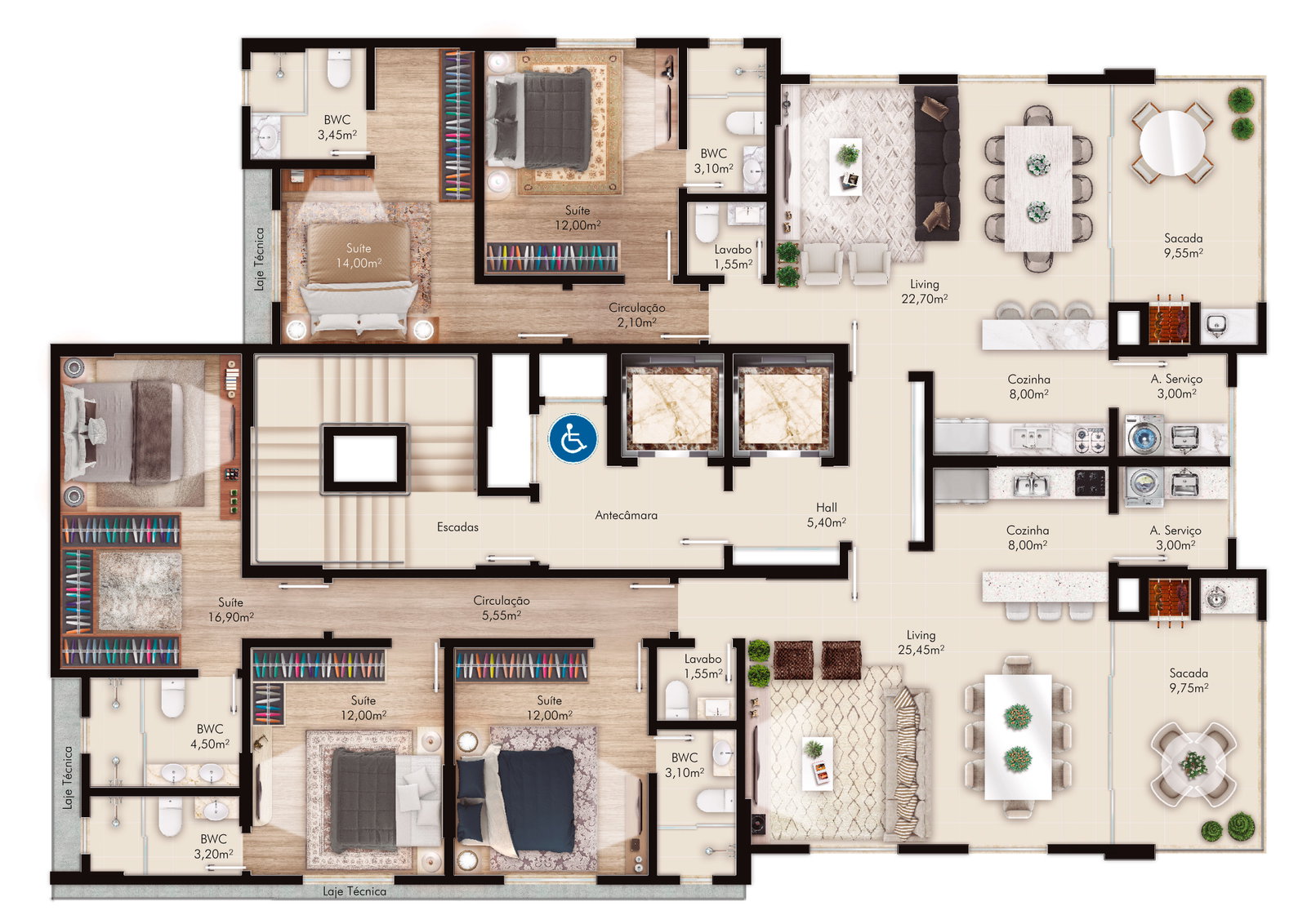 Planta Pavimento Tipo (2 de 2) do Imperial Coast Residence