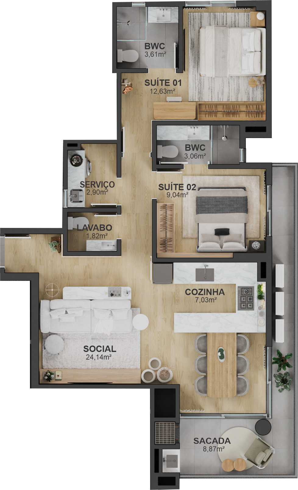Planta 8 de Oásis 2852