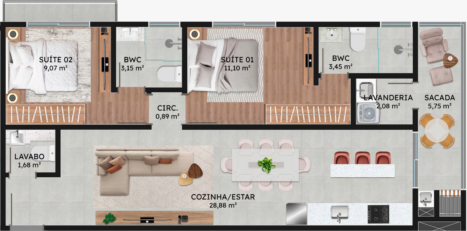 Planta 2 de Mont Blanc Residence