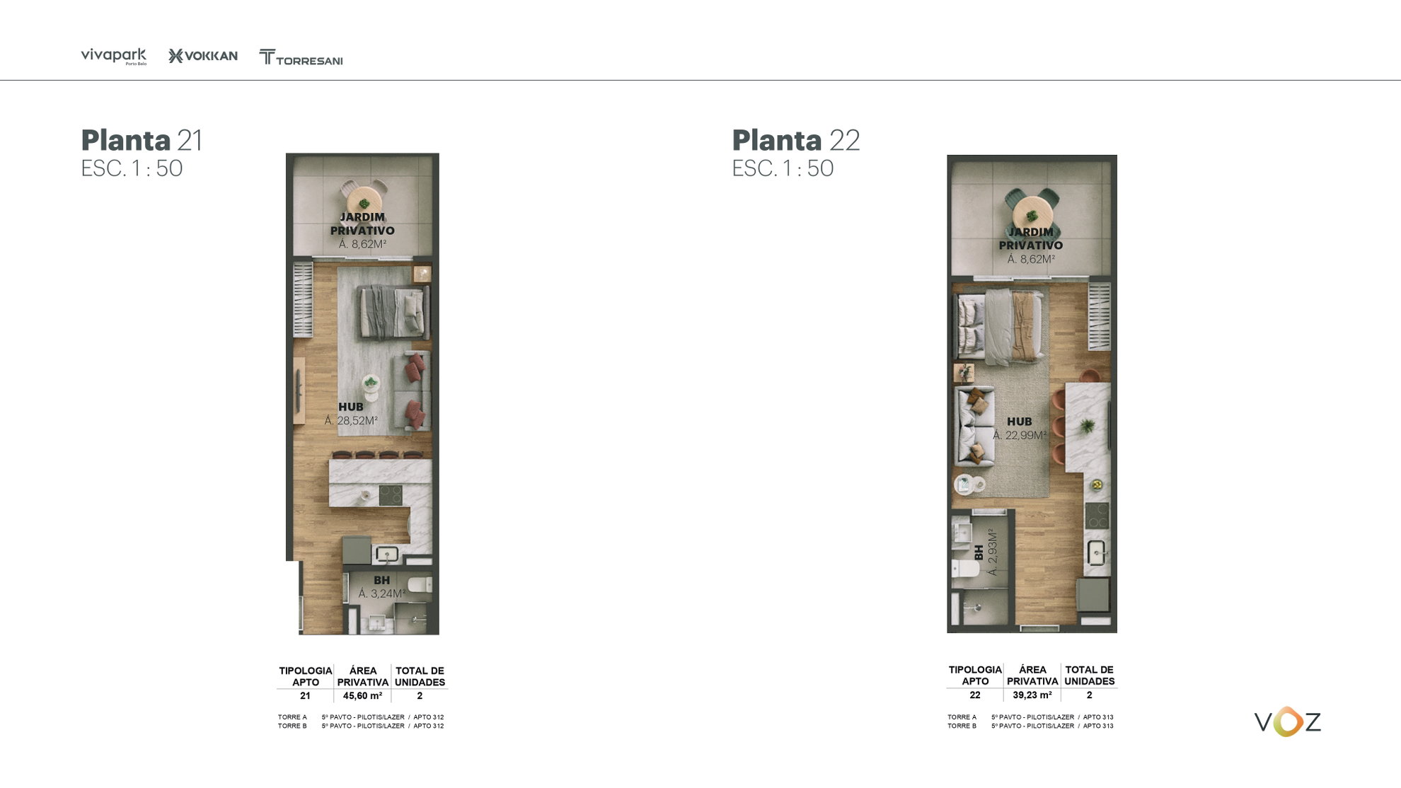 Planta Final 21 (1 de 2), 46 m² do Edifício Voz