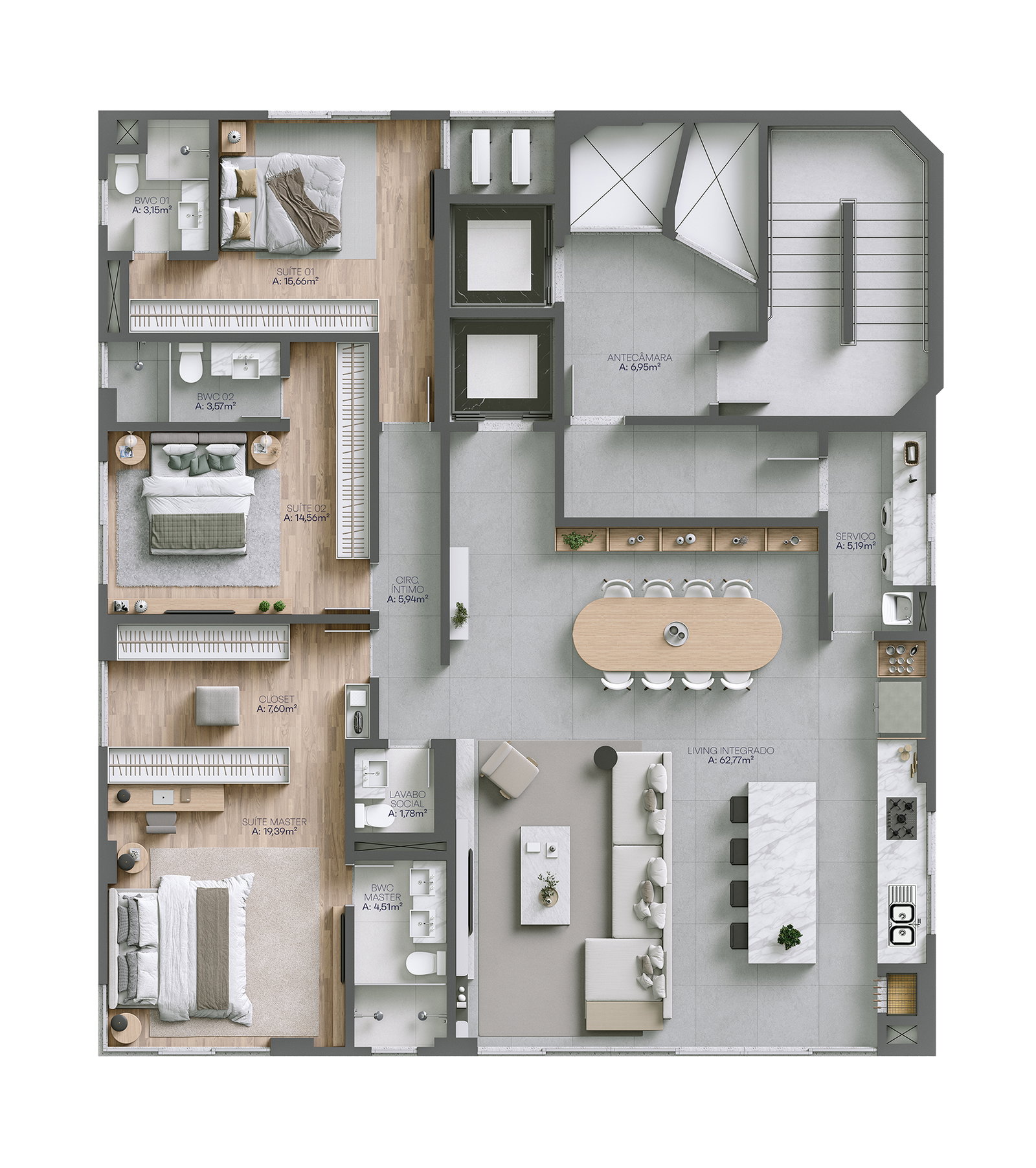 Planta 1 de Aquabella Residence