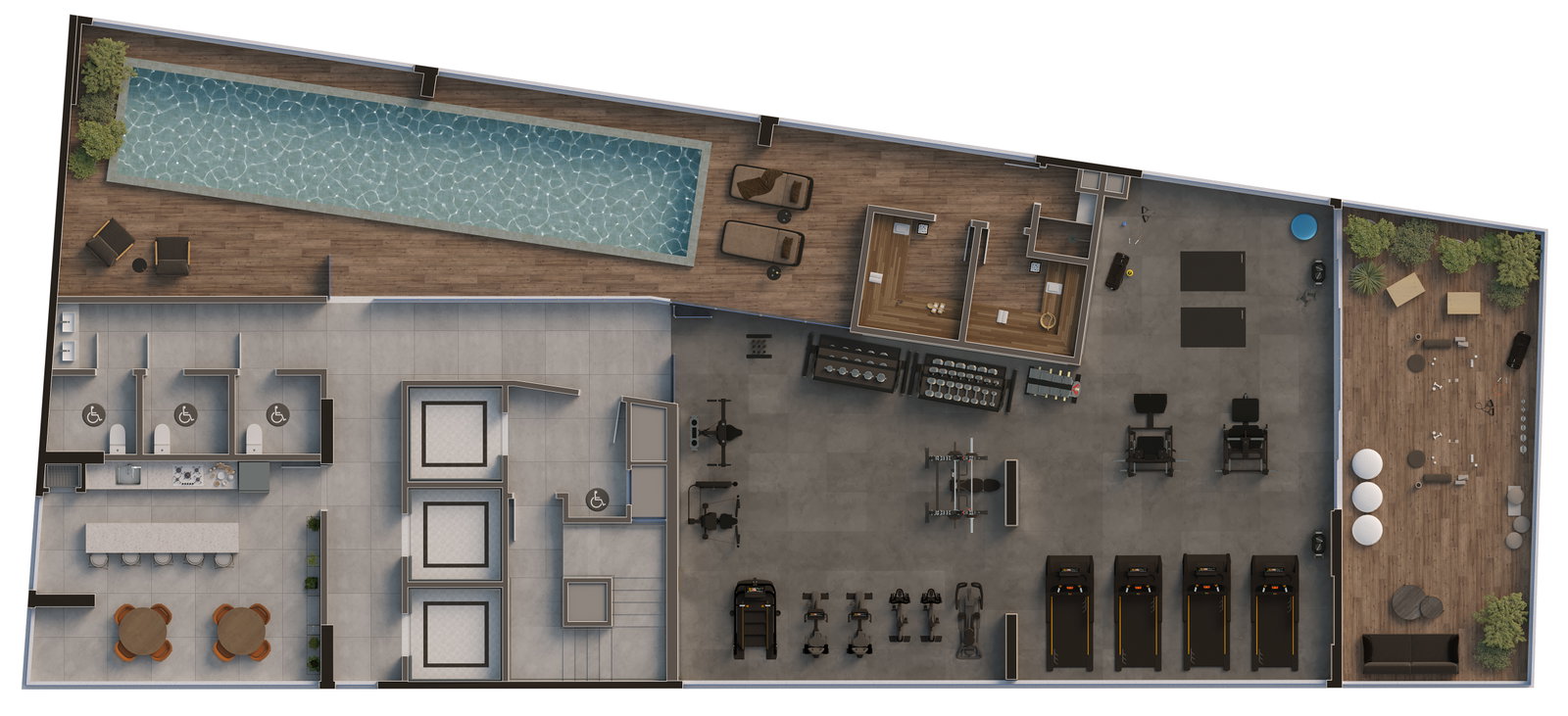 Planta Lazer · Rooftop do DOT Zero