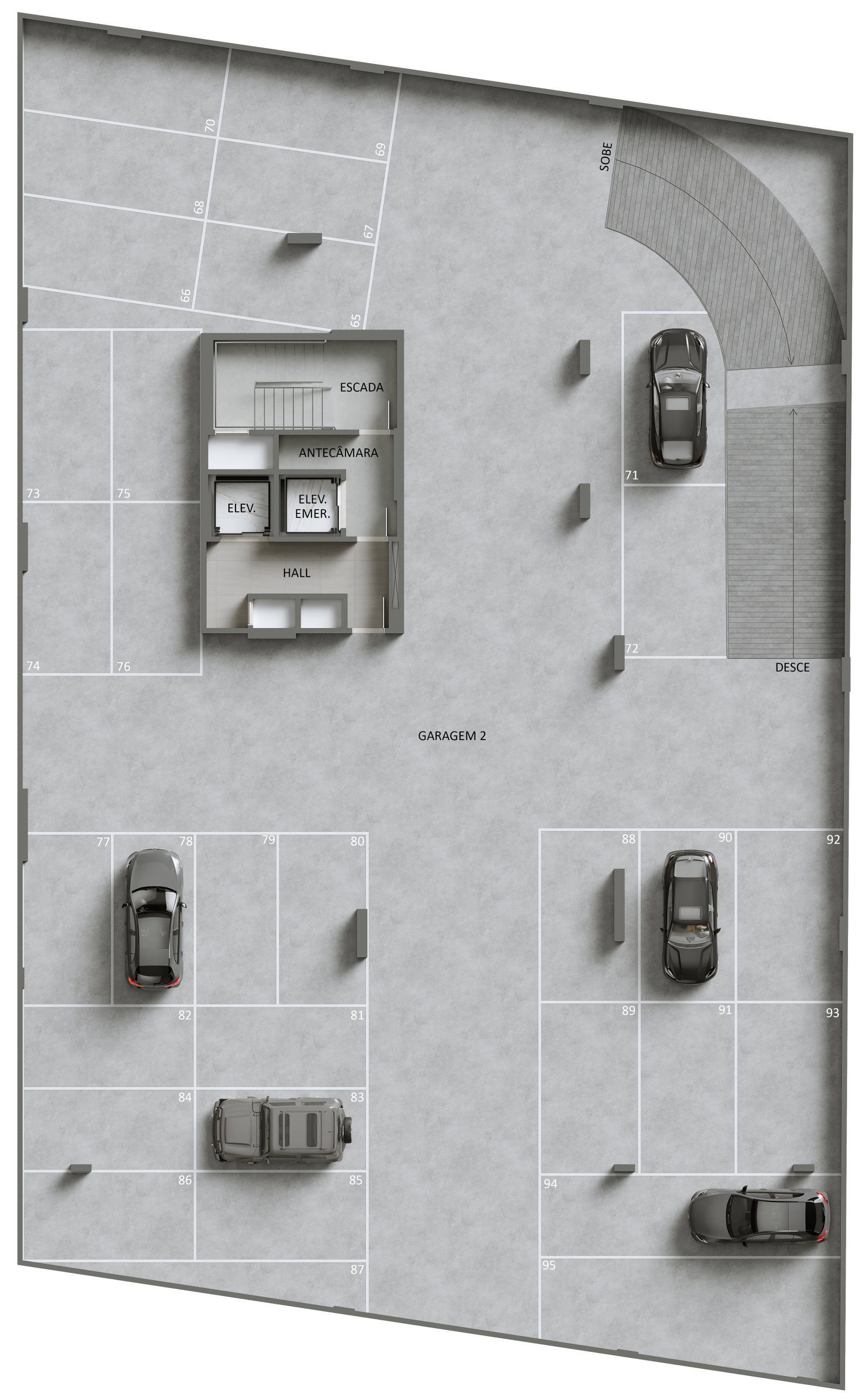 Planta Garagem 2 do Hannover Residence