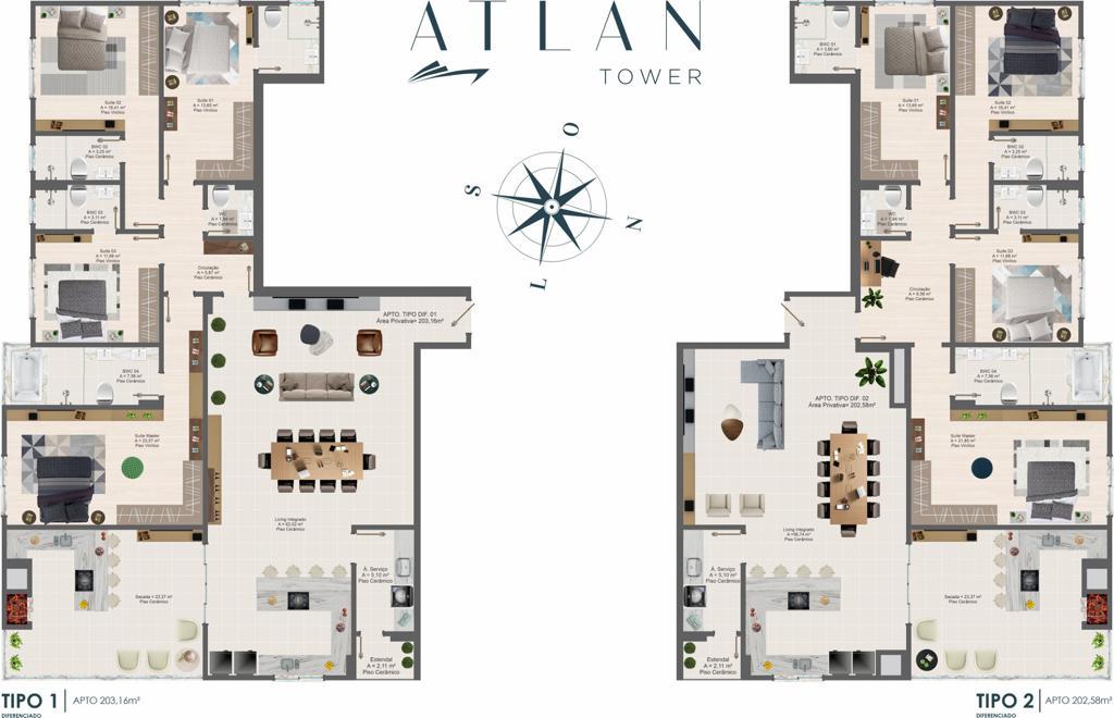Planta 1 de Atlan Tower
