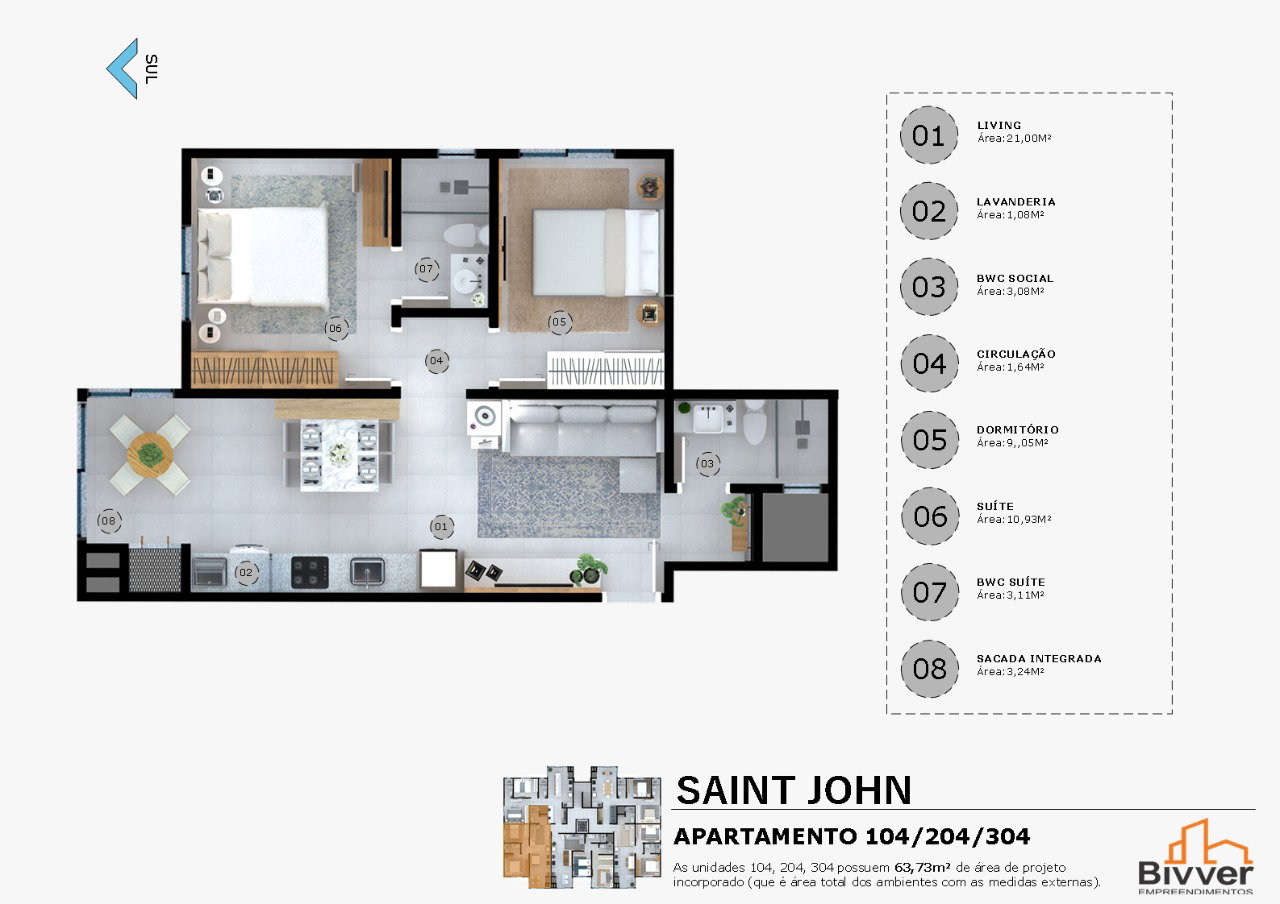 Planta 16 de Residencial Saint John