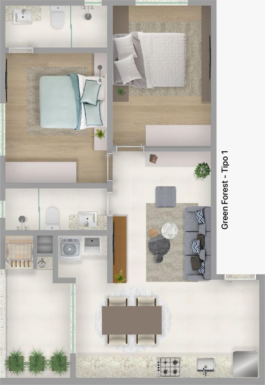 Planta 1 de Green Forest Residence
