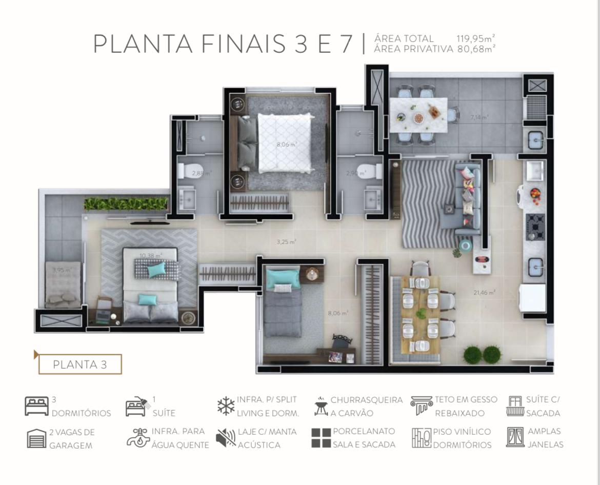 Planta 21 de Edifício Residencial Contorno Sul