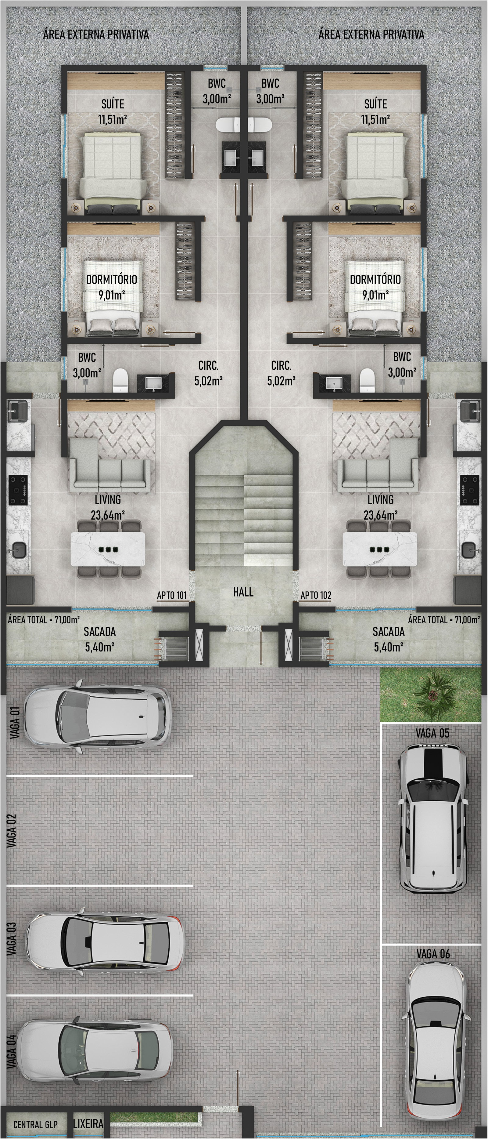 Planta Garagem · Térreo do Aludra Residence