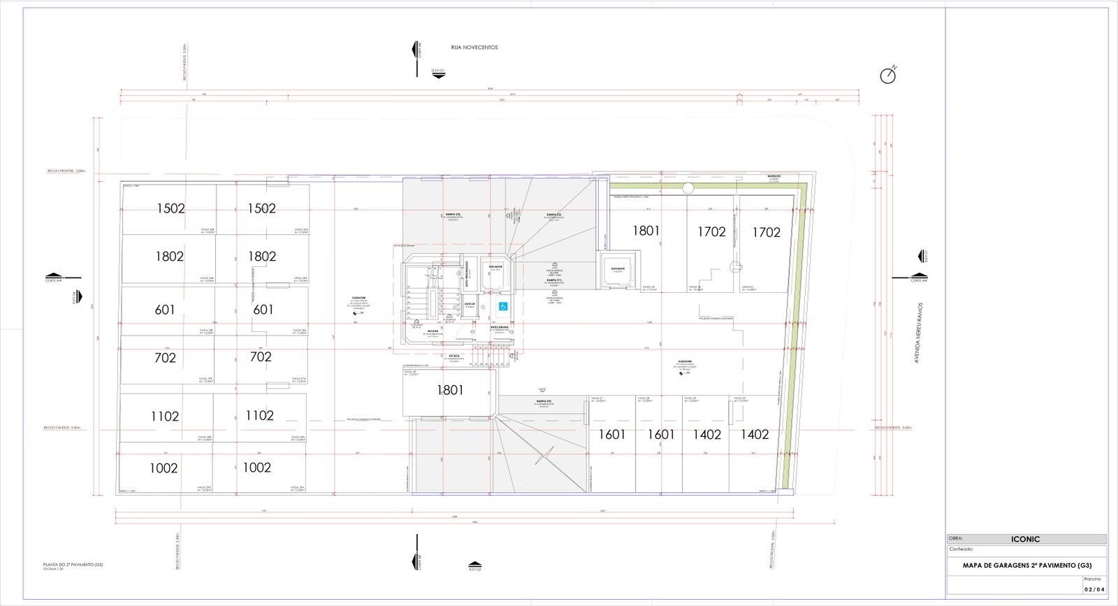 Planta Garagem · 2º Pavimento (G3) do Iconic