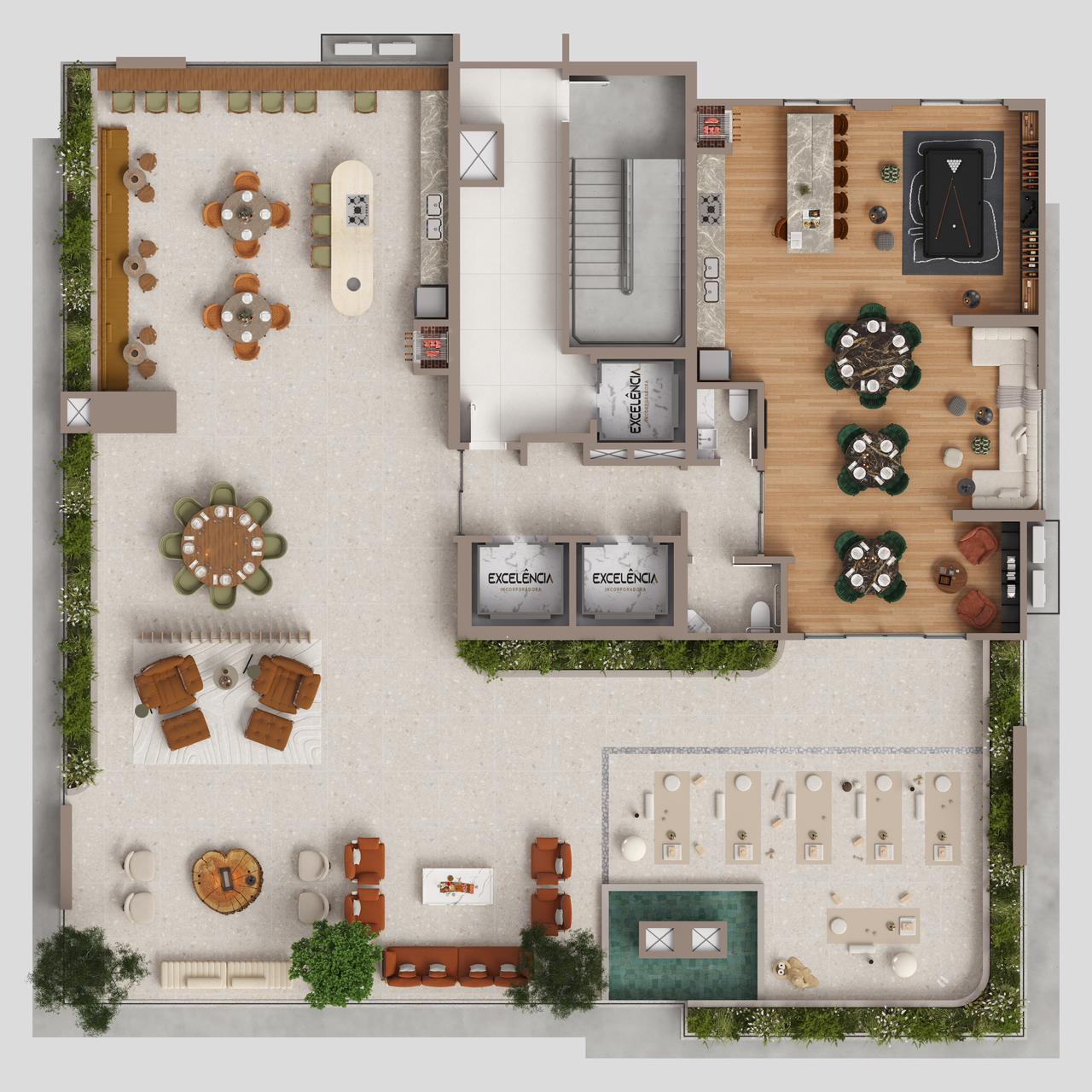 Planta Lazer (1 de 2) do Luminer Garden Homes