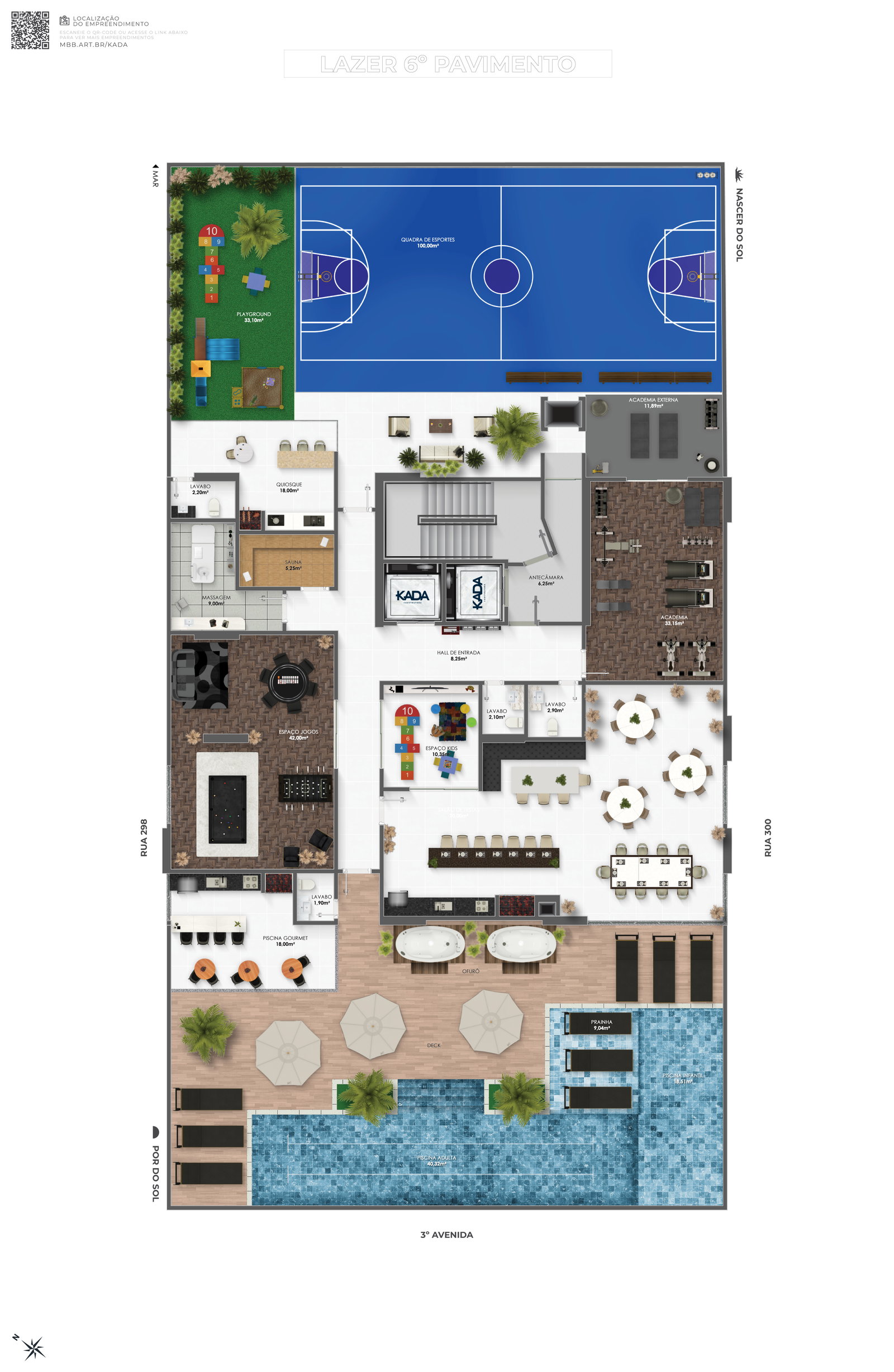 Planta Lazer · 6º Pavimento do Le Jardins