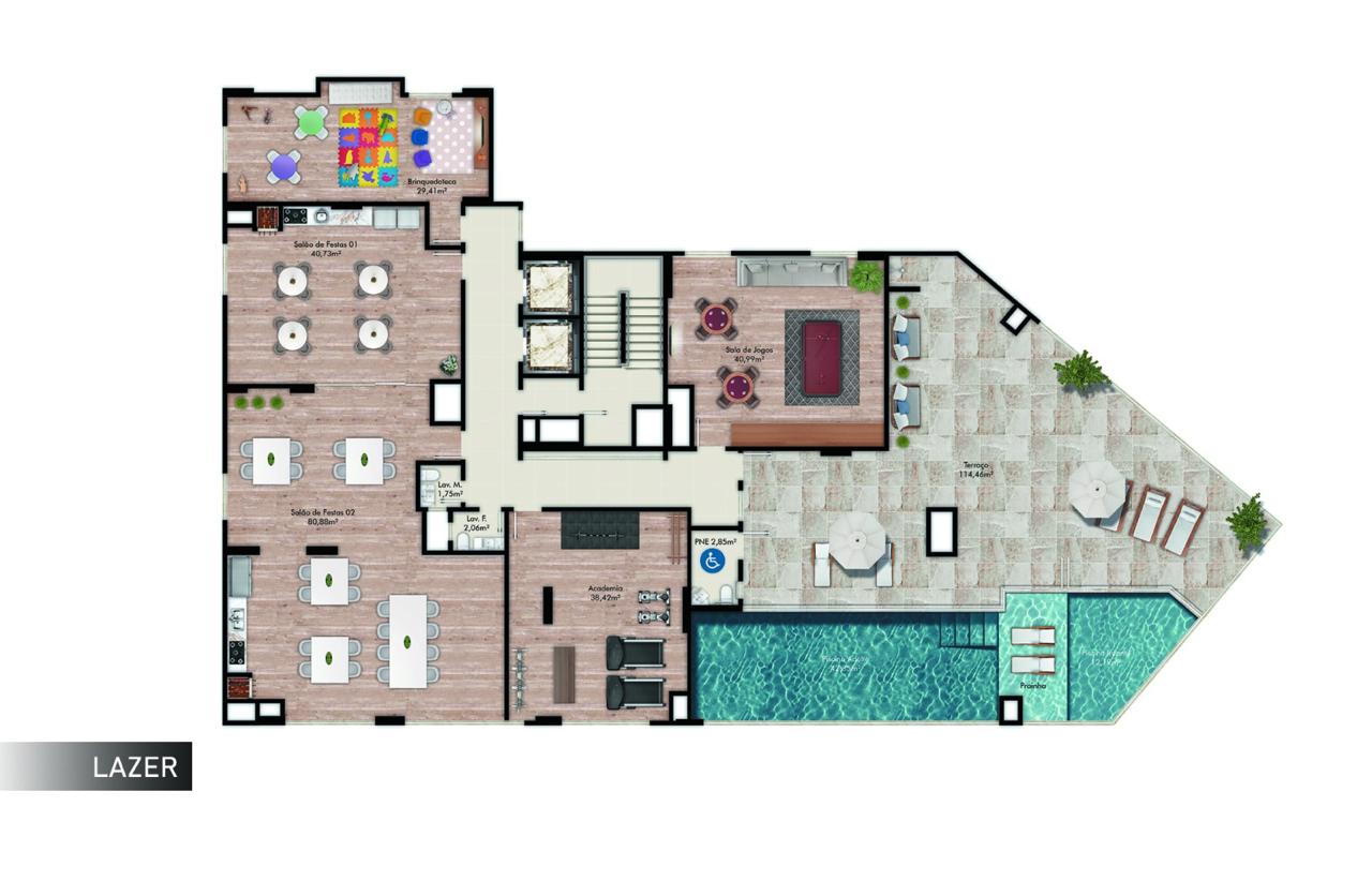 Planta Lazer do Fiorini Residenziale