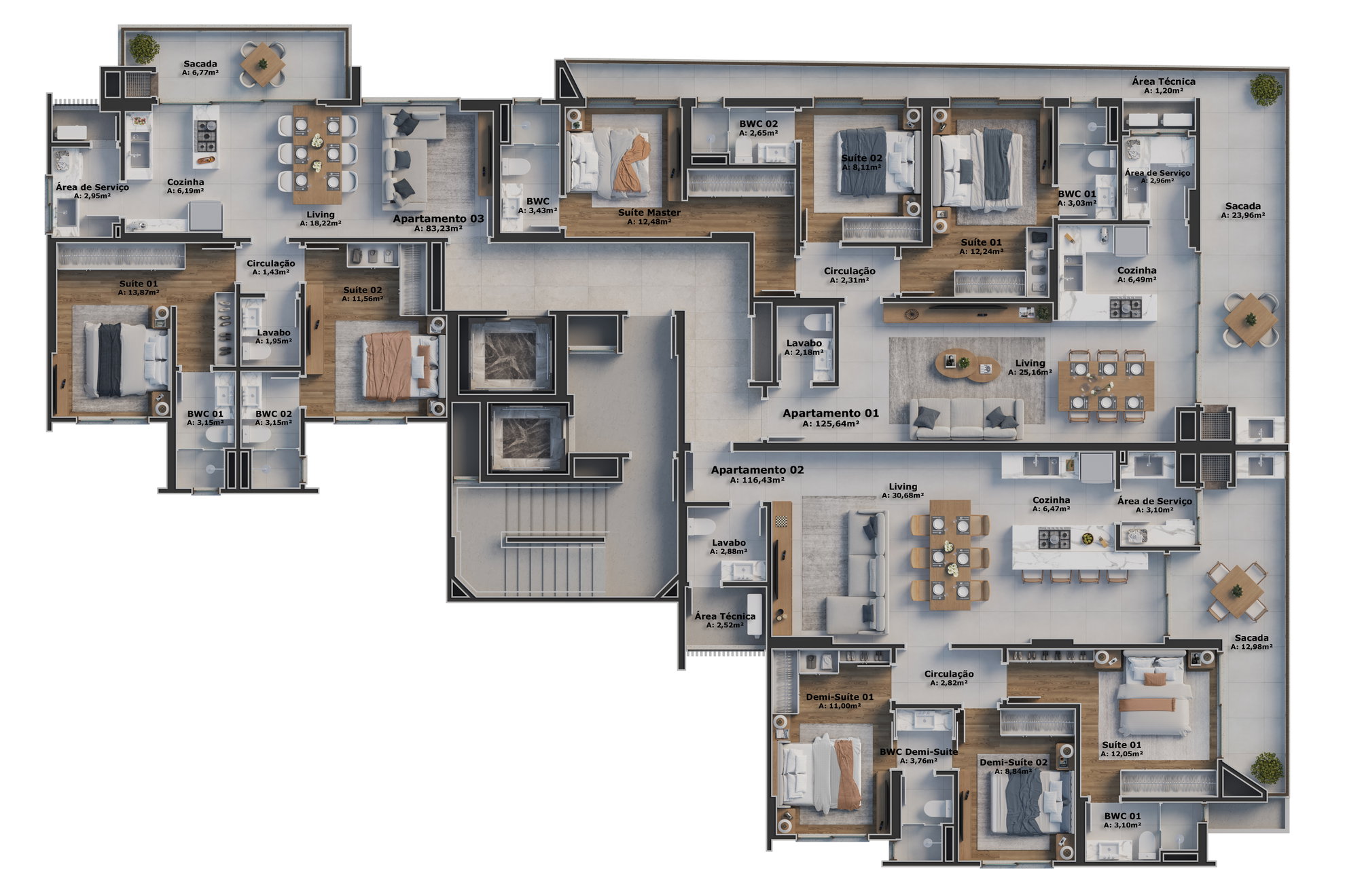 Planta 3 de Terrace Residence