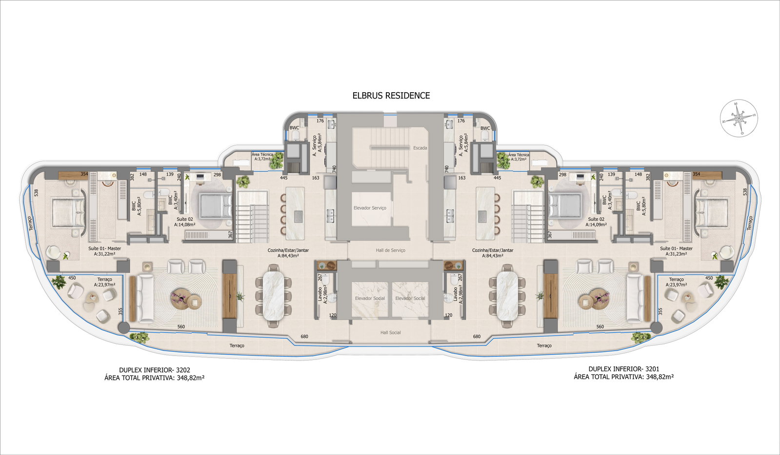 Planta Duplex Inferior do Elbrus