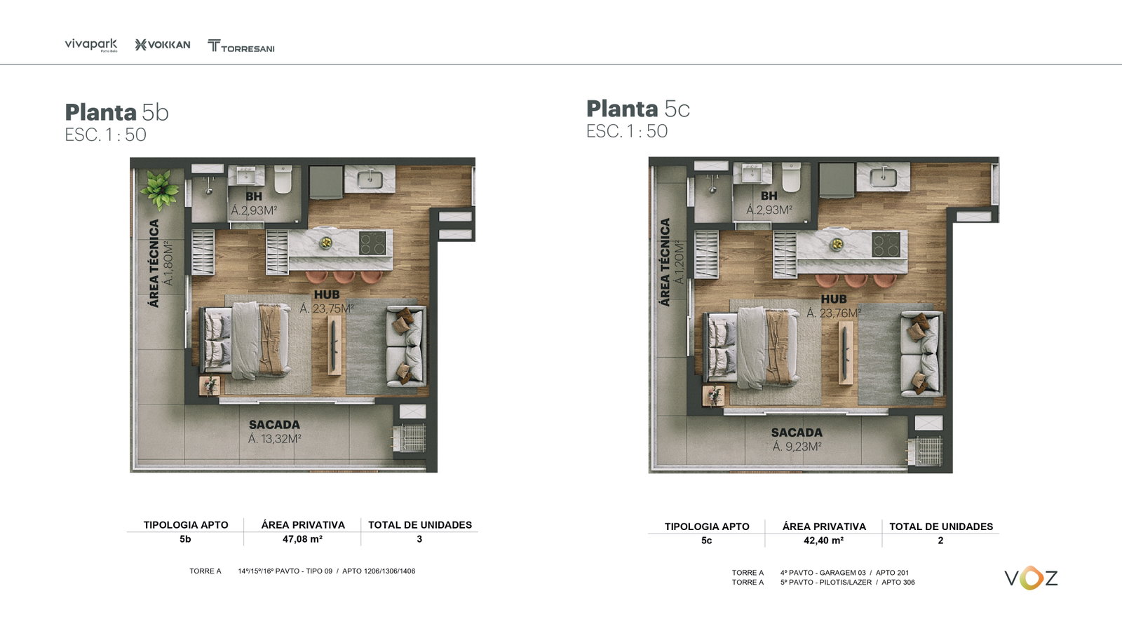 Planta 5b e 5c do Edifício Voz