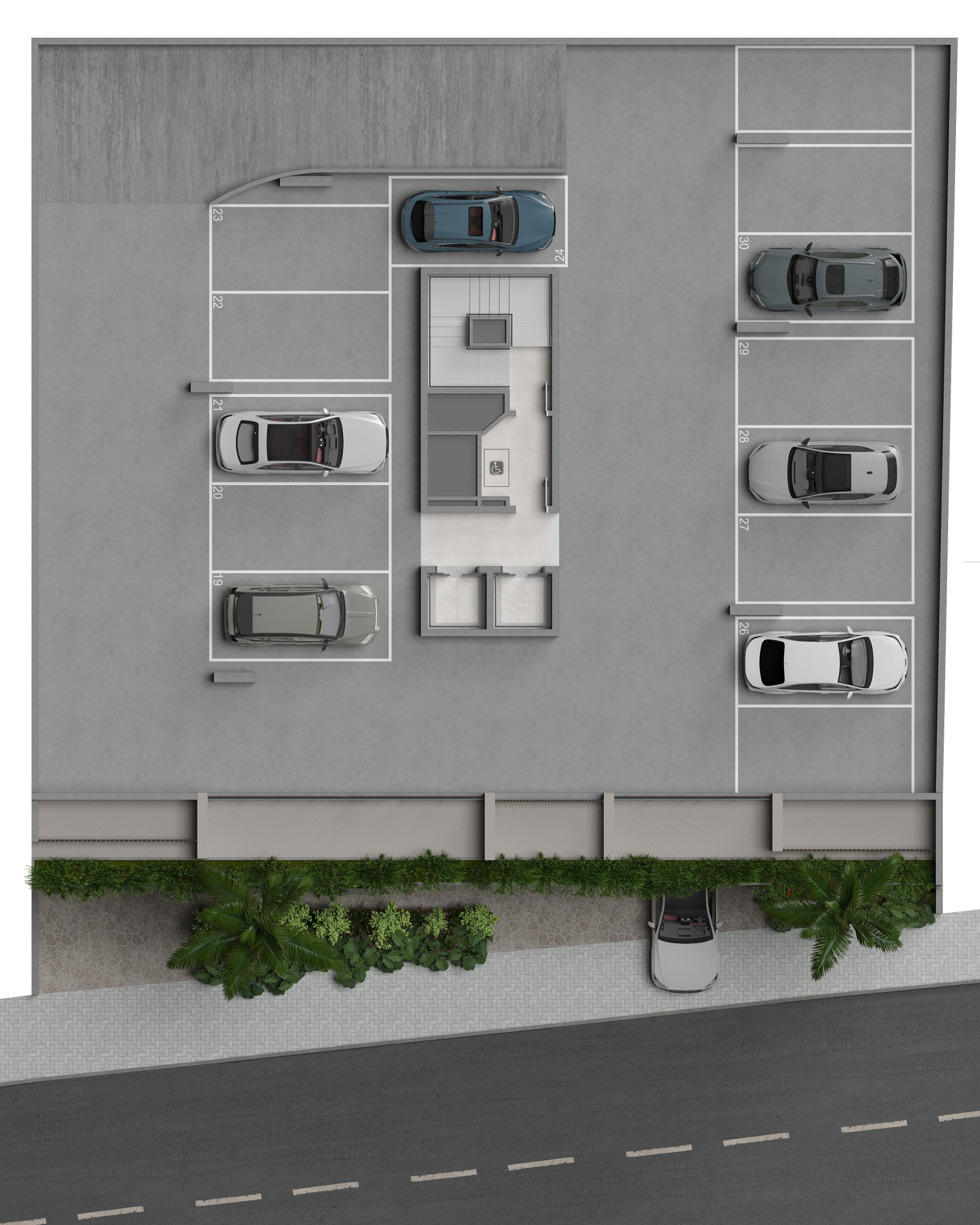 Planta Garagem (1 de 2) do Grace Bay Residence